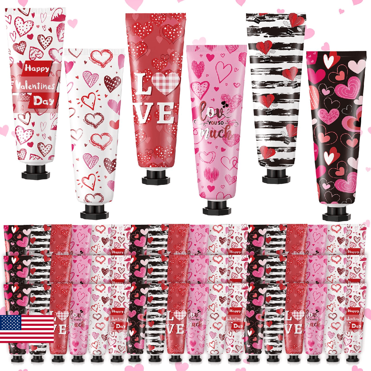 72 Pcs Valentine's Day Hand Cream Gift Bulk Valentine Gift Basket Stuffers Love - Image 1