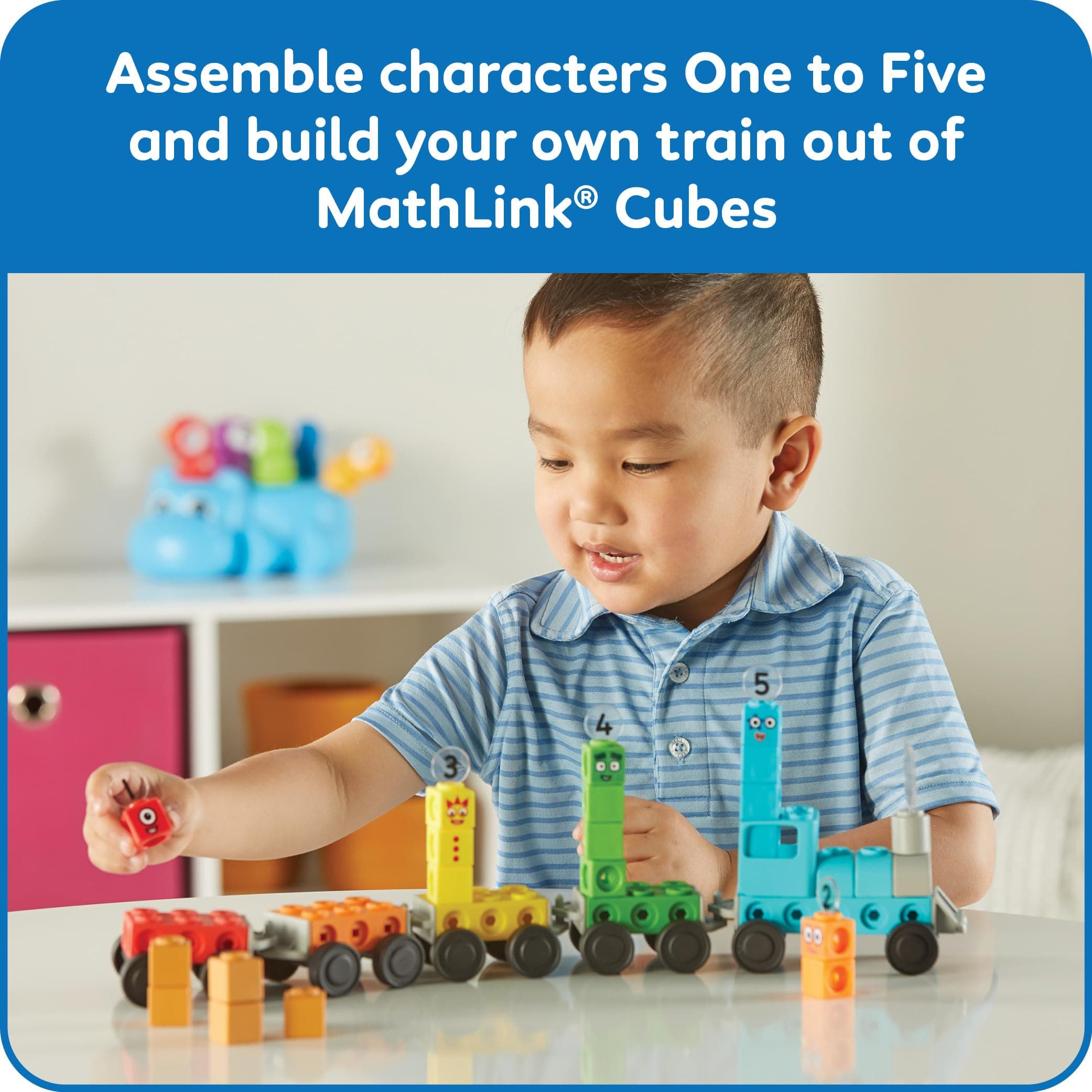 hand2mind Numberblocks Express Train MathLink Cubes Activity Set, Preschool Lear - Thumbnail 6