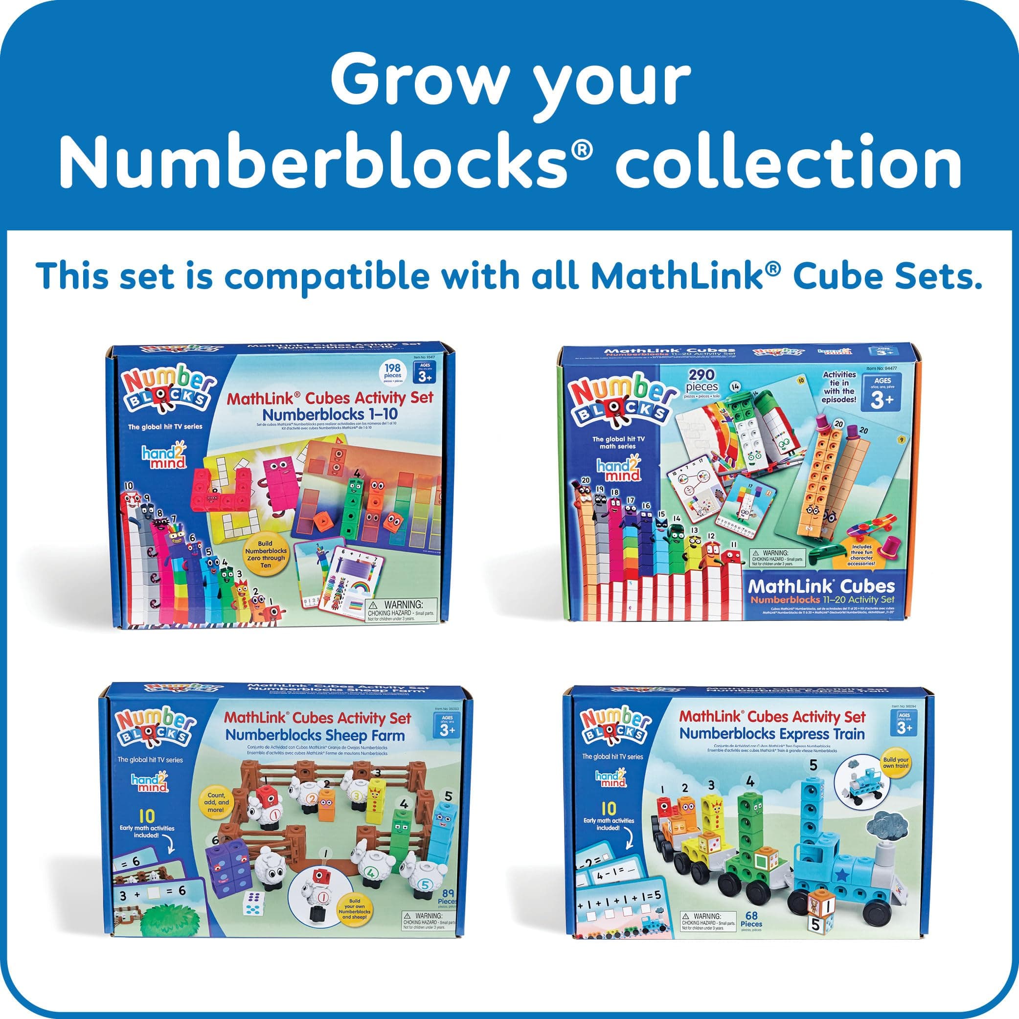 hand2mind Numberblocks Express Train MathLink Cubes Activity Set, Preschool Lear - Thumbnail 7