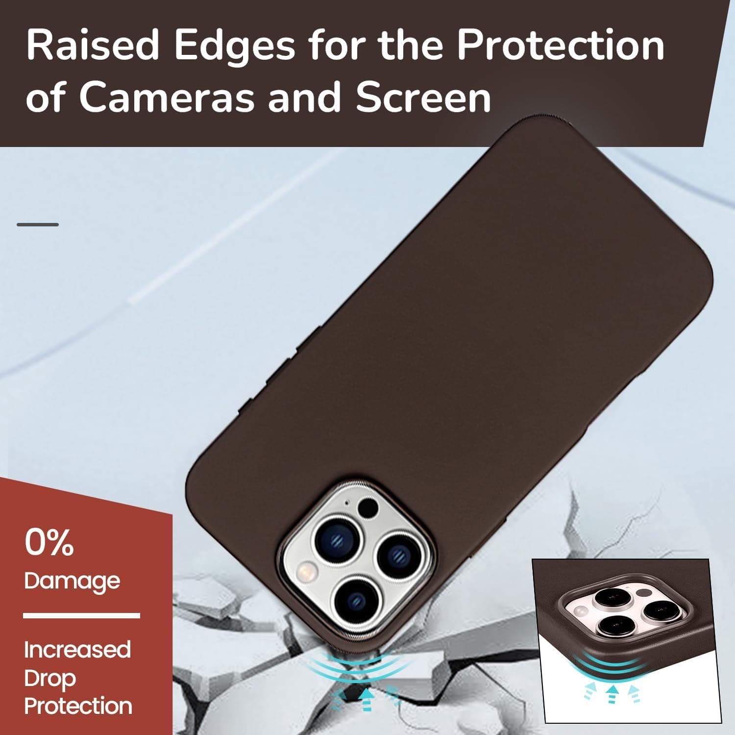 SUFAZ Real Leather Case for iPhone 16 Pro Max – Slim MagSafe Compatible Cover wi - Thumbnail 4