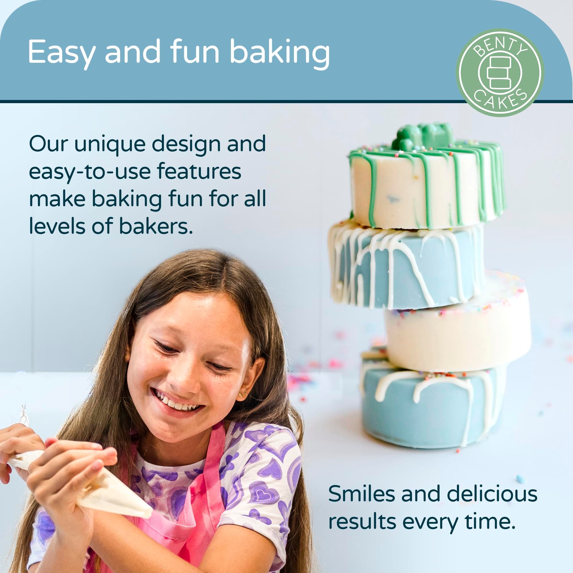 Benty Cakes Mini Cake Puck Mold Set Silicone BPA Free Includes Tray and Scraper - Thumbnail 5