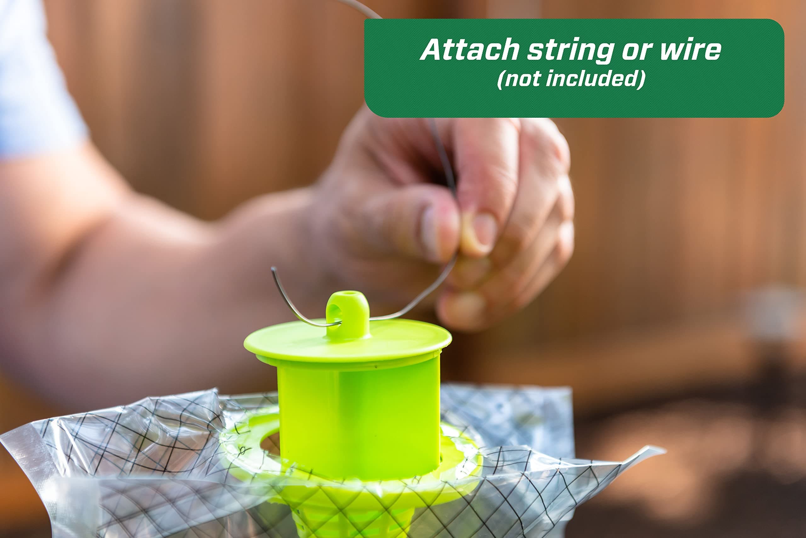 RESCUE! Outdoor Disposable Hanging Fly Trap - 8 Pack - Fast Acting, Easy Use - Thumbnail 2