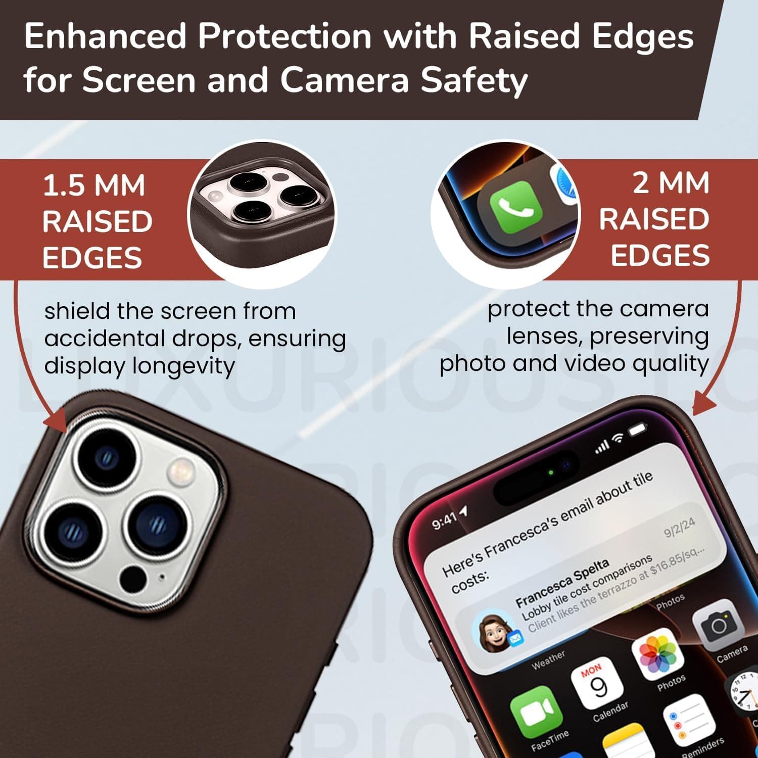 SUFAZ Real Leather Case for iPhone 16 Pro Max – Slim MagSafe Compatible Cover wi - Thumbnail 5