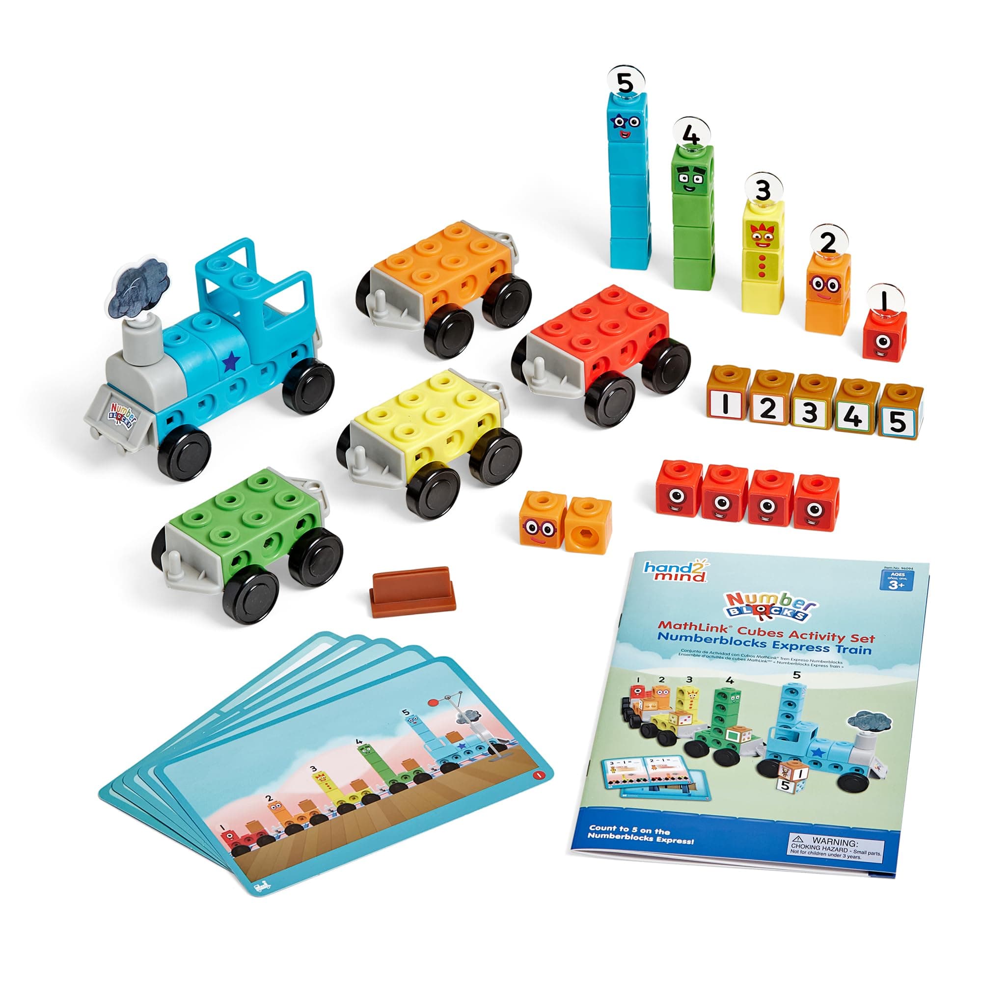 hand2mind Numberblocks Express Train MathLink Cubes Activity Set, Preschool Lear - Thumbnail 9