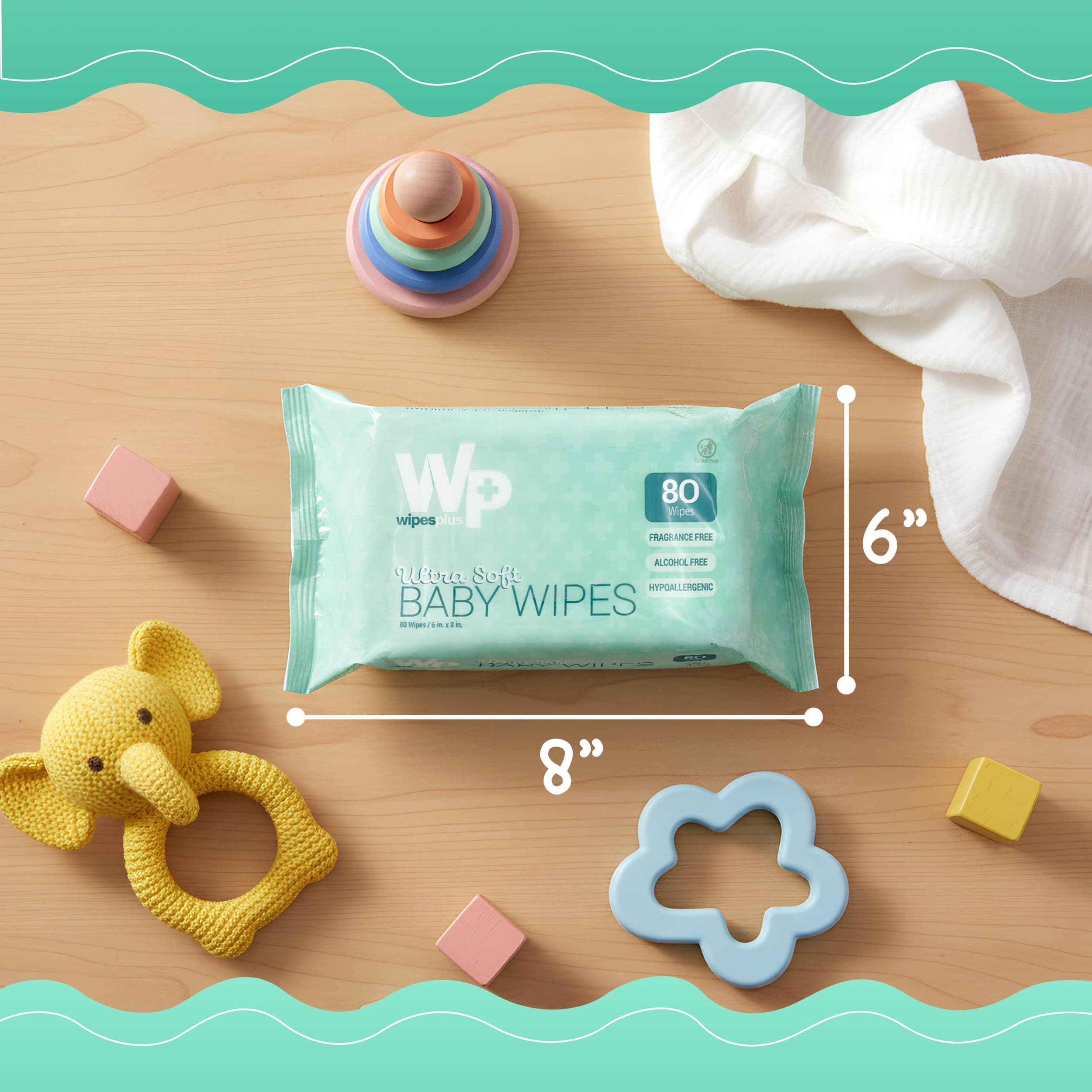 WIPESPLUS Baby Wipes Hypoallergenic Ultra Soft Wipes Sensitive Skin Unscented Al - Thumbnail 4