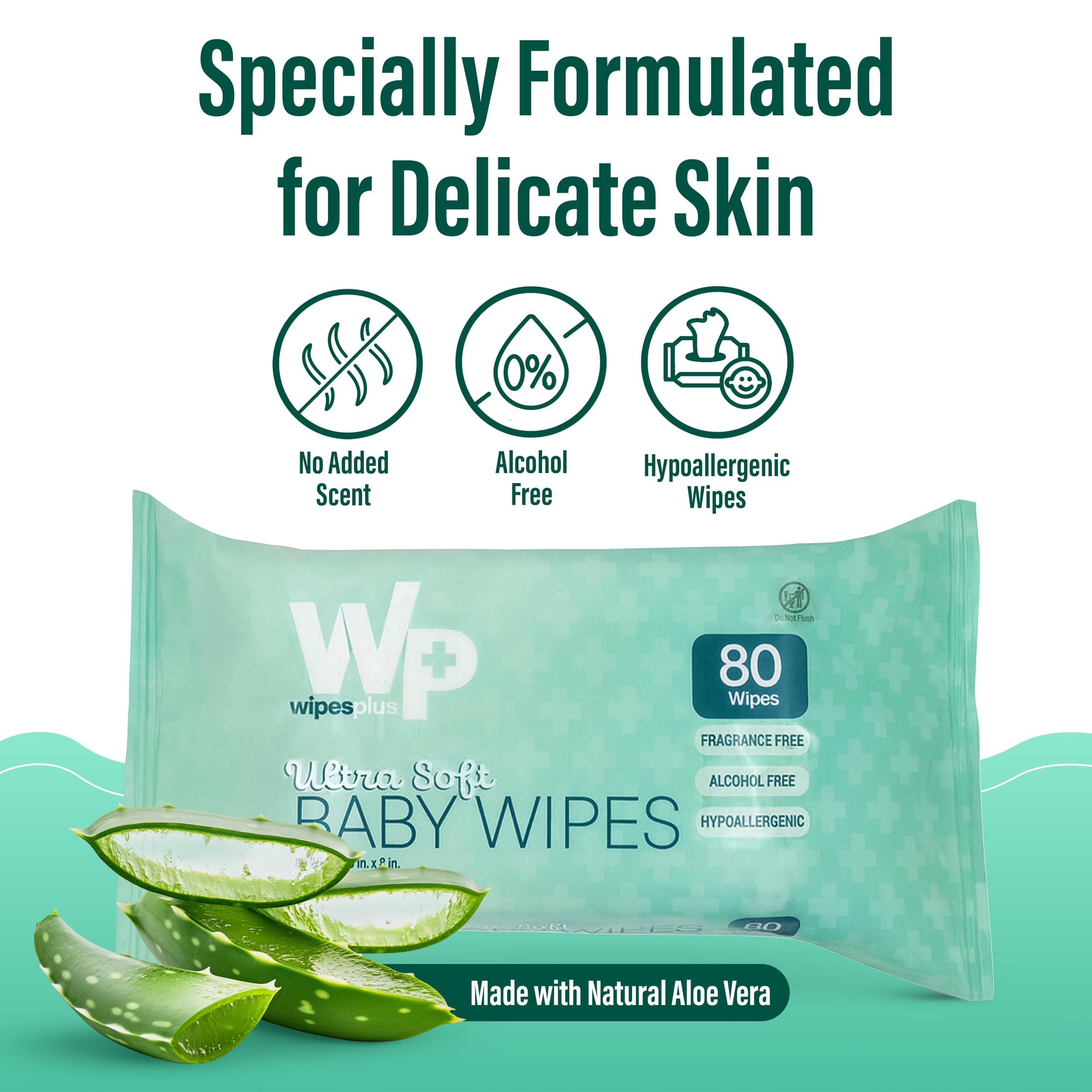WIPESPLUS Baby Wipes Hypoallergenic Ultra Soft Wipes Sensitive Skin Unscented Al - Thumbnail 5