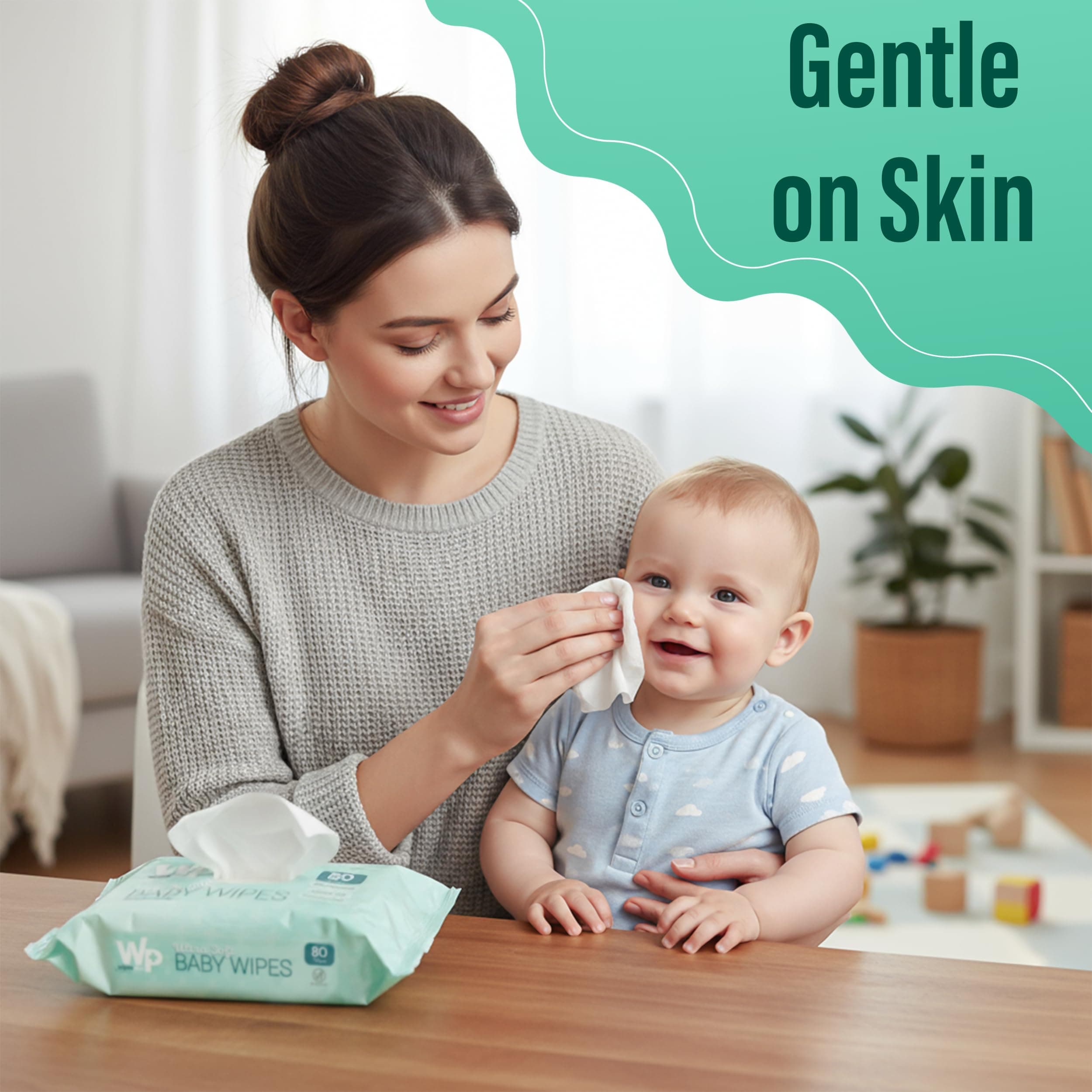 WIPESPLUS Baby Wipes Hypoallergenic Ultra Soft Wipes Sensitive Skin Unscented Al - Thumbnail 7