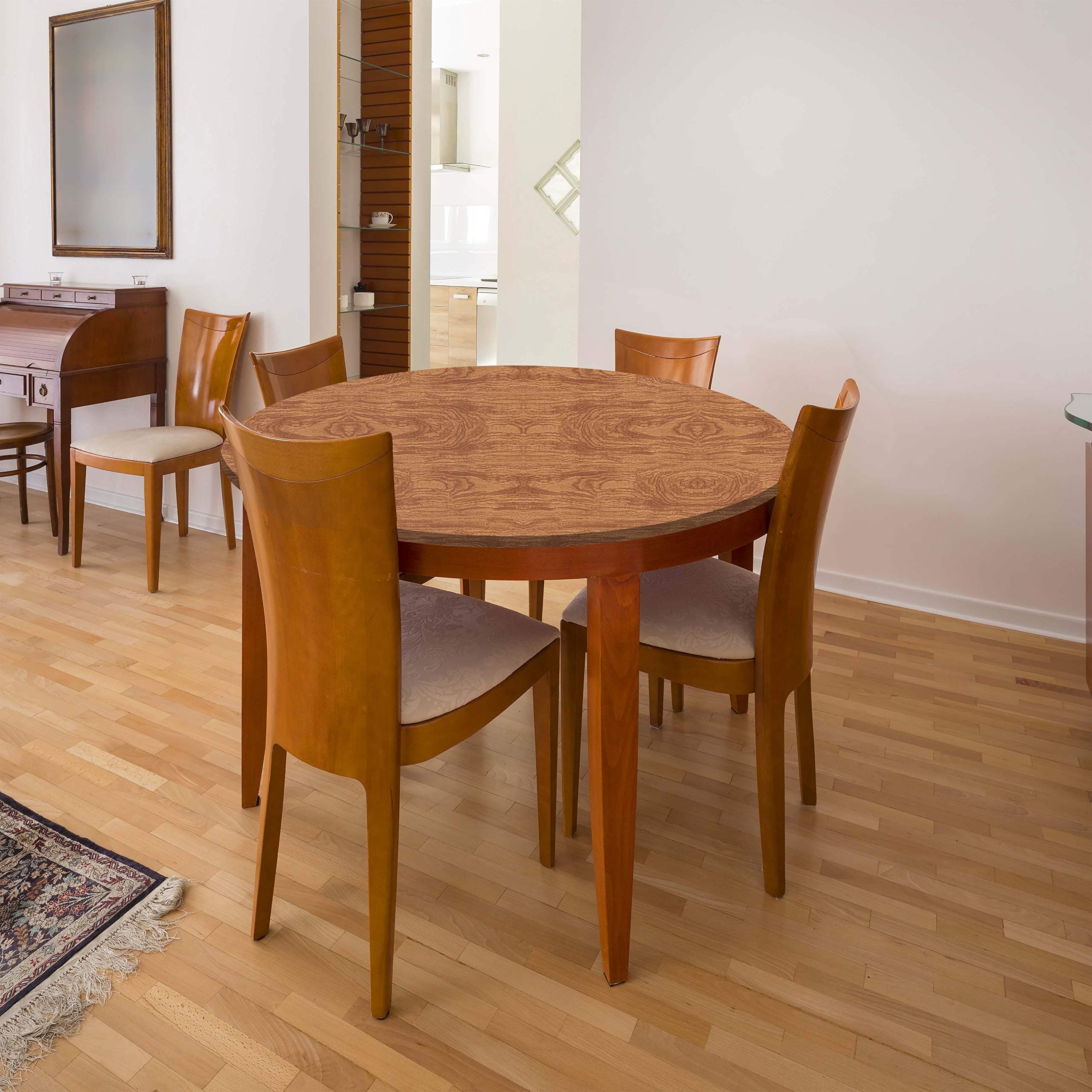 IdeaWorks 5ft Round Stretch-Fit Table Covers - Transform, Protect and Decorate Y - Thumbnail 2