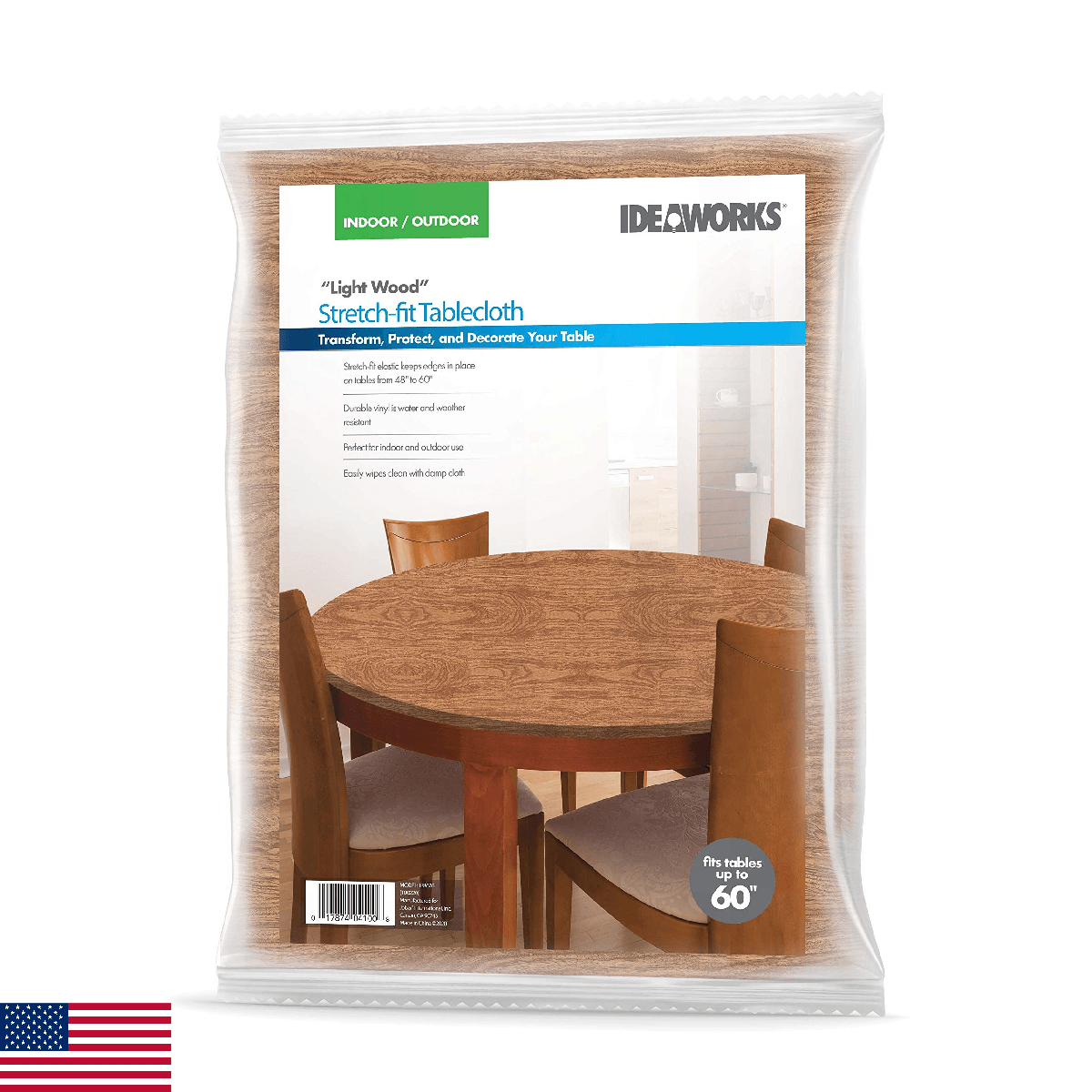 IdeaWorks 5ft Round Stretch-Fit Table Covers - Transform, Protect and Decorate Y - Image 1