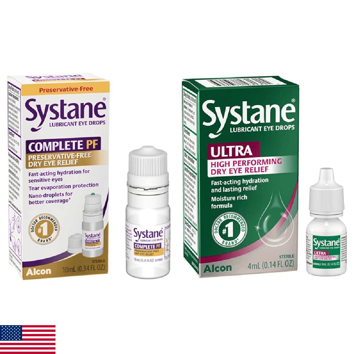 Systane Complete PF Multi-Dose Preservative Free Dry Eye Drops 10ml & Ultra Lubr - Image 1