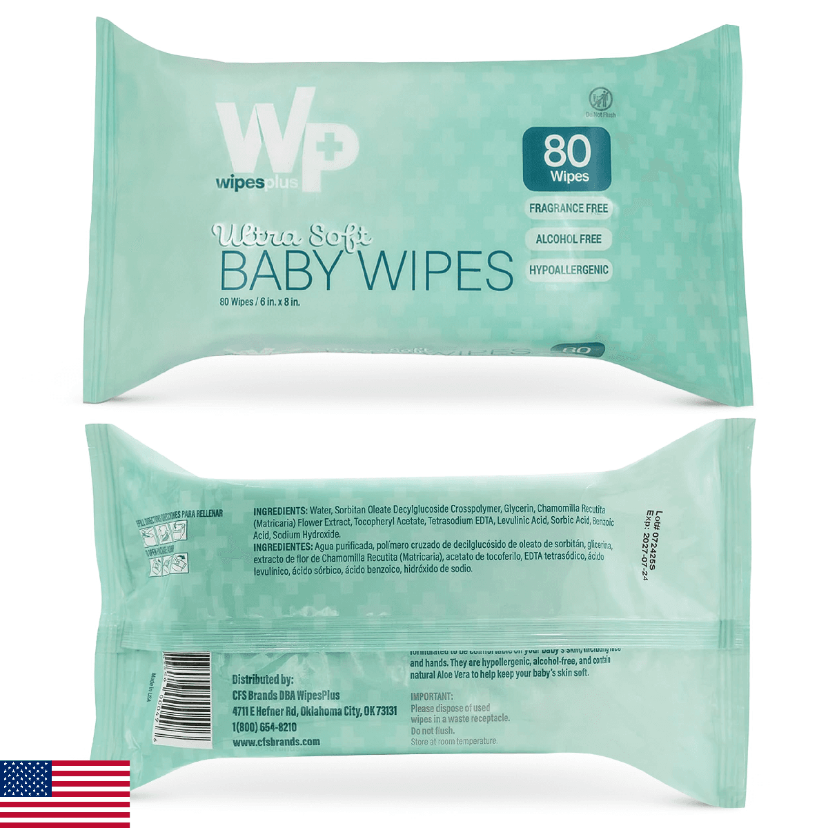 WIPESPLUS Baby Wipes Hypoallergenic Ultra Soft Wipes Sensitive Skin Unscented Al - Image 1