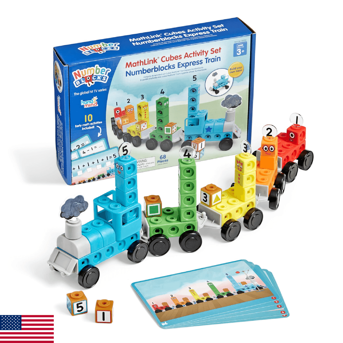 hand2mind Numberblocks Express Train MathLink Cubes Activity Set, Preschool Lear - Image 1