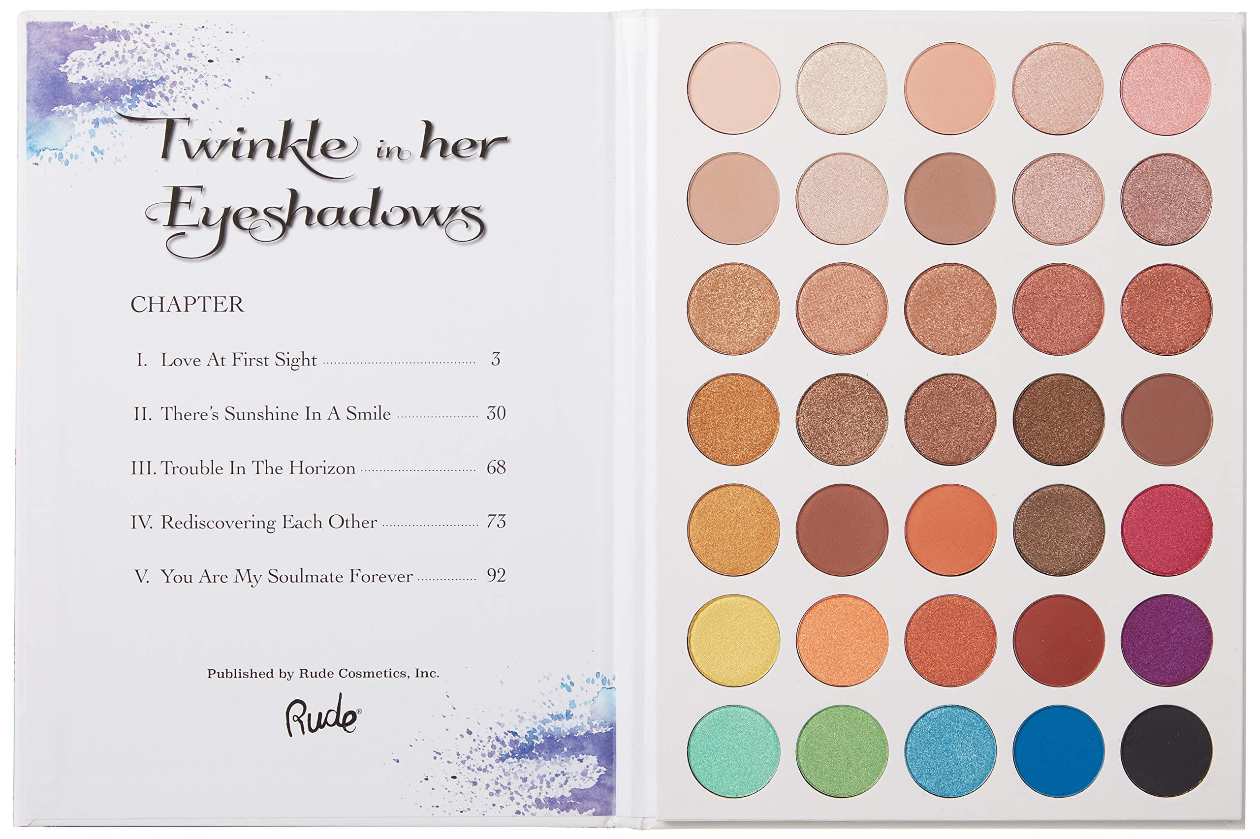 Rude Cosmetics Twinkle In Her 35 Eyeshadows Palette - Book 1 for Women - 1.34 oz - Thumbnail 4