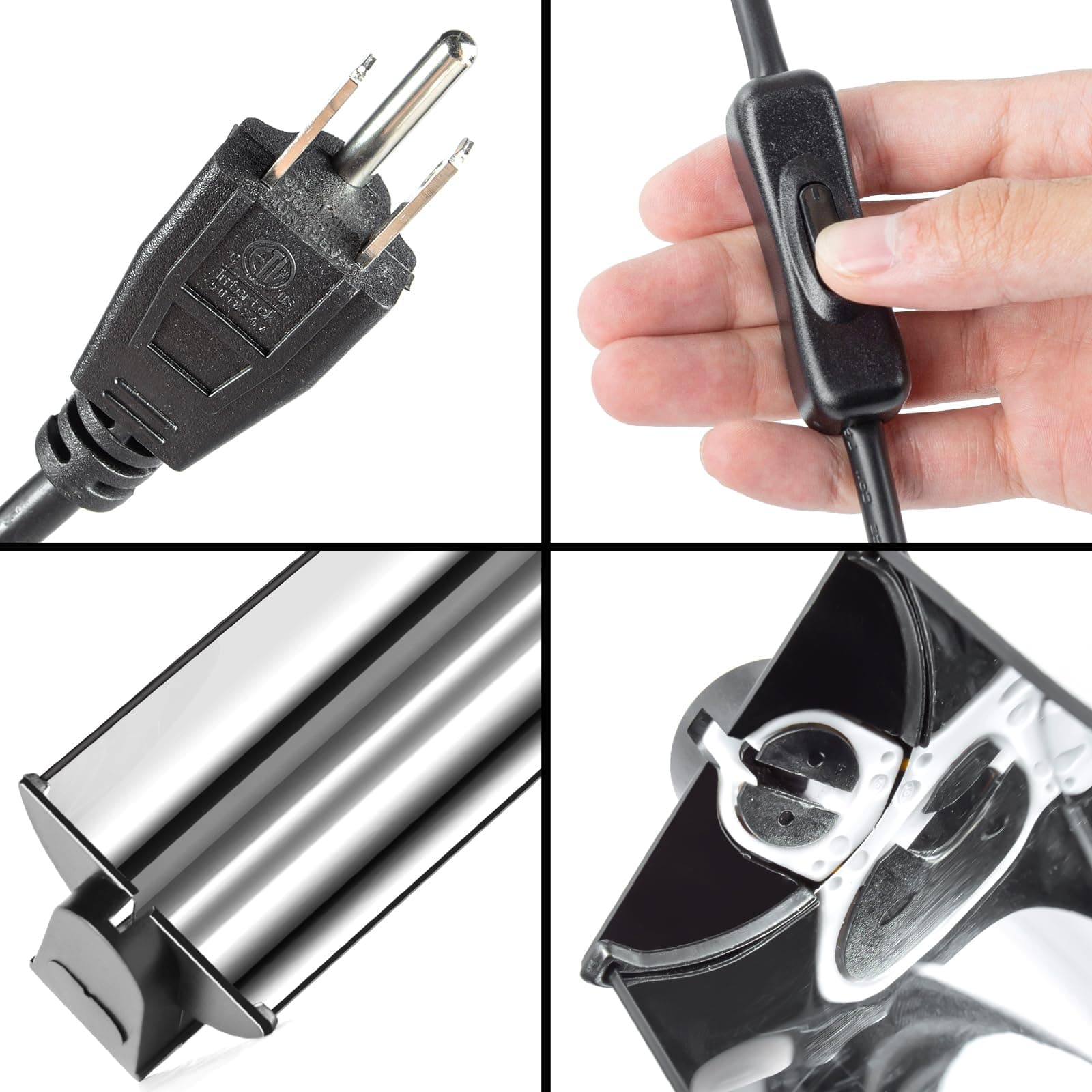 REPTI ZOO Switchable UVB Light for Reptiles, 24W T5 UVB Light Combo Kit for Trop - Thumbnail 4