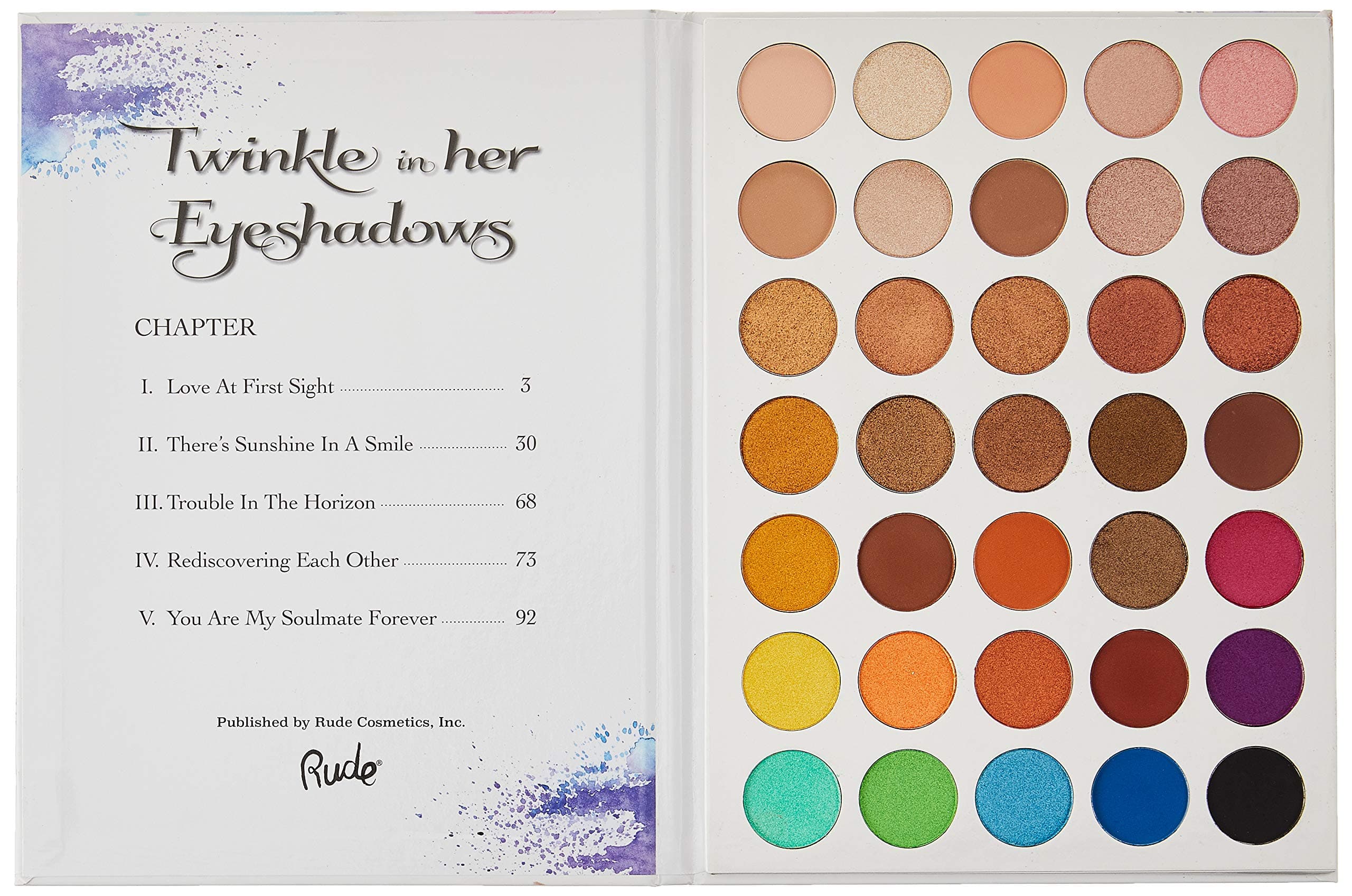 Rude Cosmetics Twinkle In Her 35 Eyeshadows Palette - Book 1 for Women - 1.34 oz - Thumbnail 5