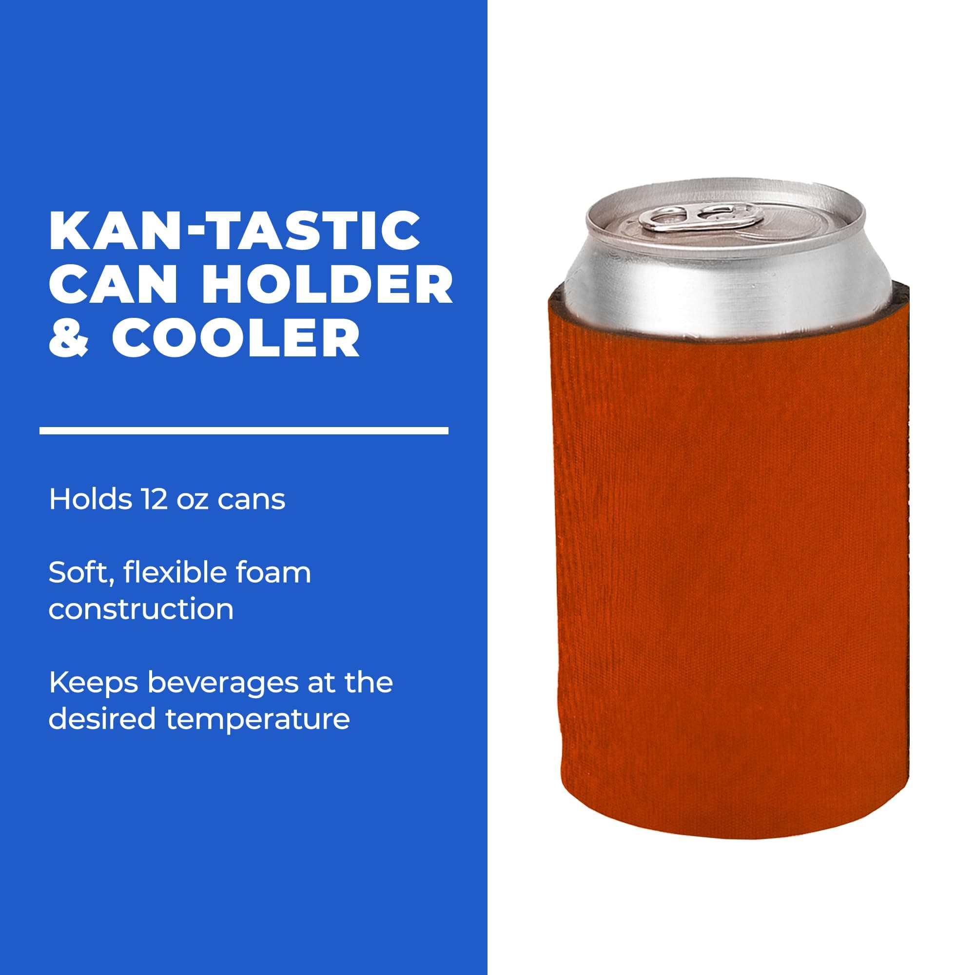 Gifts by Design 100 Ct of Kan-Tastic Can Cooler & Holder – Orange – Soft, Flexib - Thumbnail 2