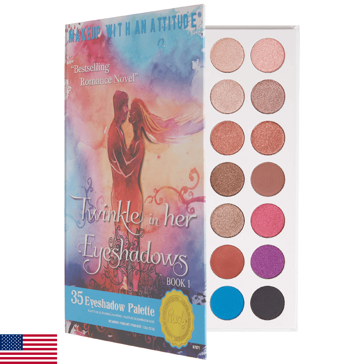 Rude Cosmetics Twinkle In Her 35 Eyeshadows Palette - Book 1 for Women - 1.34 oz - Image 1