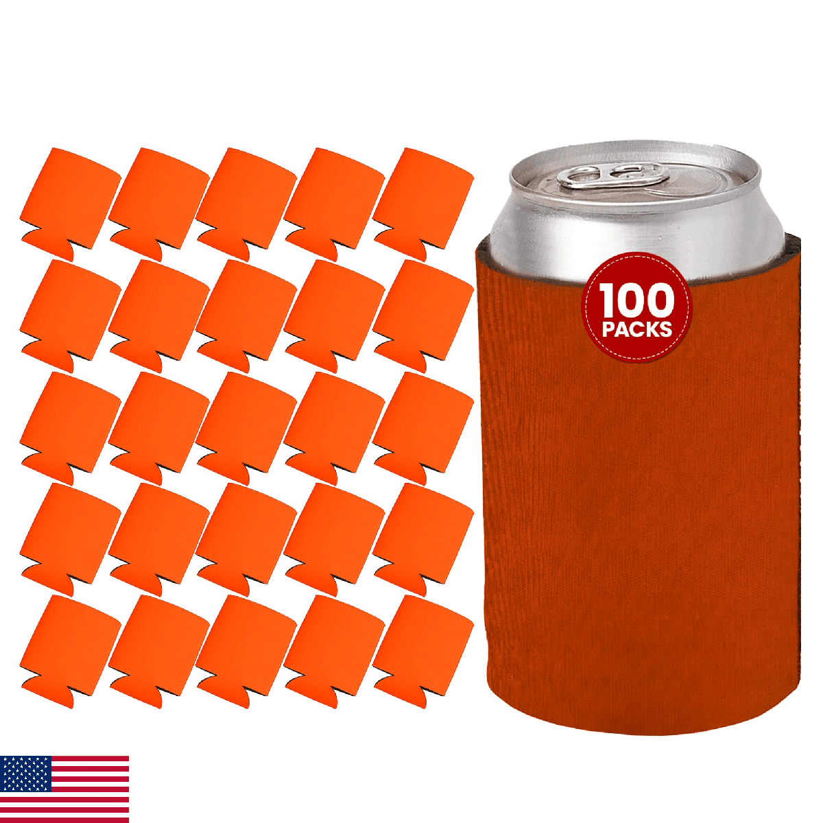 Gifts by Design 100 Ct of Kan-Tastic Can Cooler & Holder – Orange – Soft, Flexib - Image 1