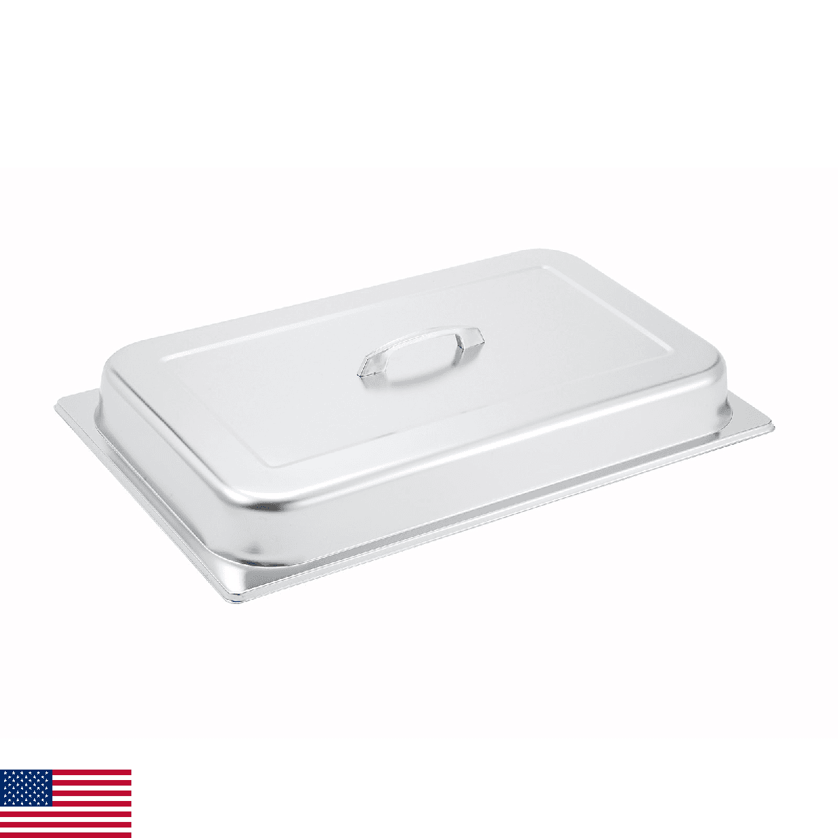 Winco Polished Dome Cover with Handle, Full Size, Medium, Stainless Steel - Image 1