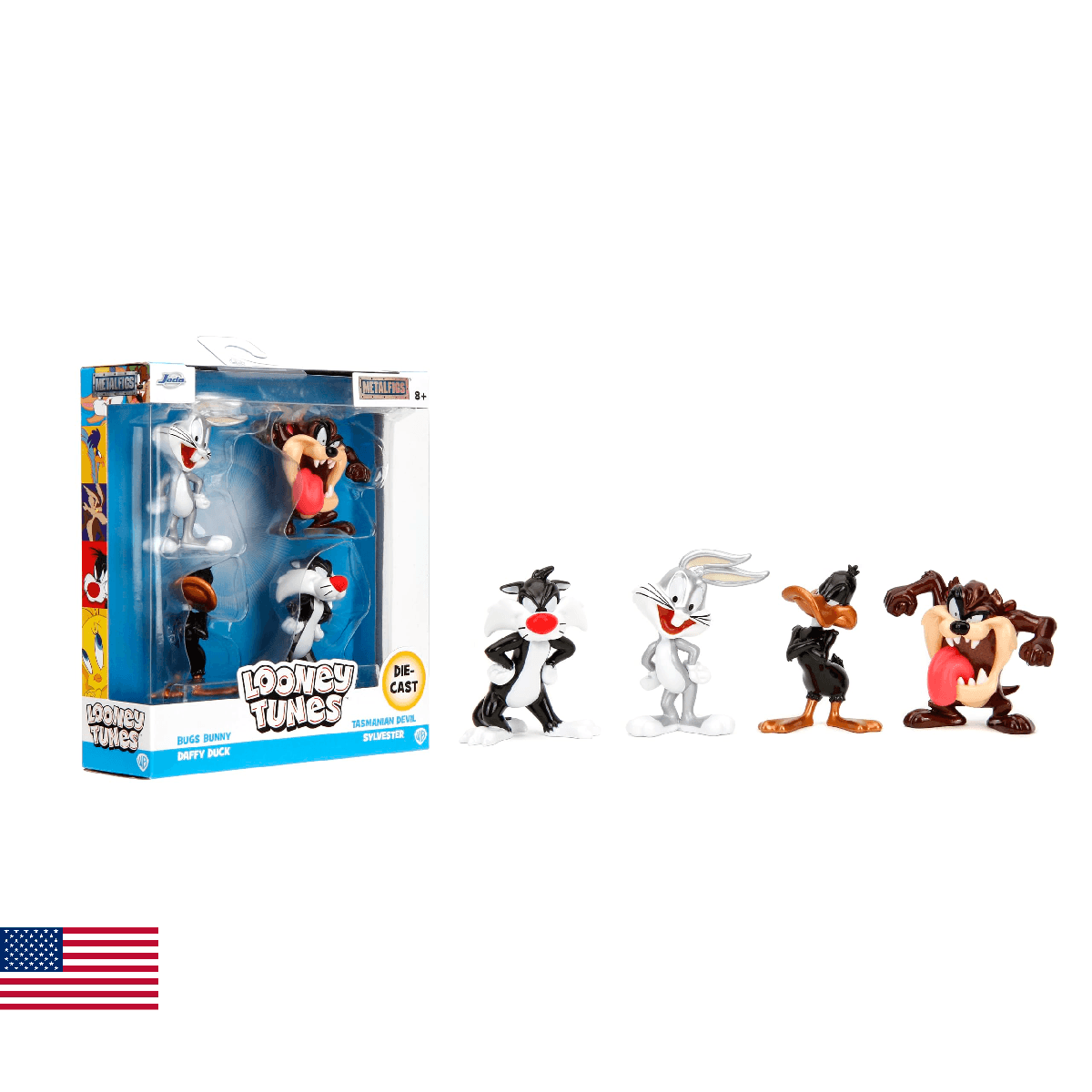 Jada Looney Tunes Metalfigs 4-Pack - Bugs Bunny, Tasmanian Devil, Daffy Duck, Sy - Image 1