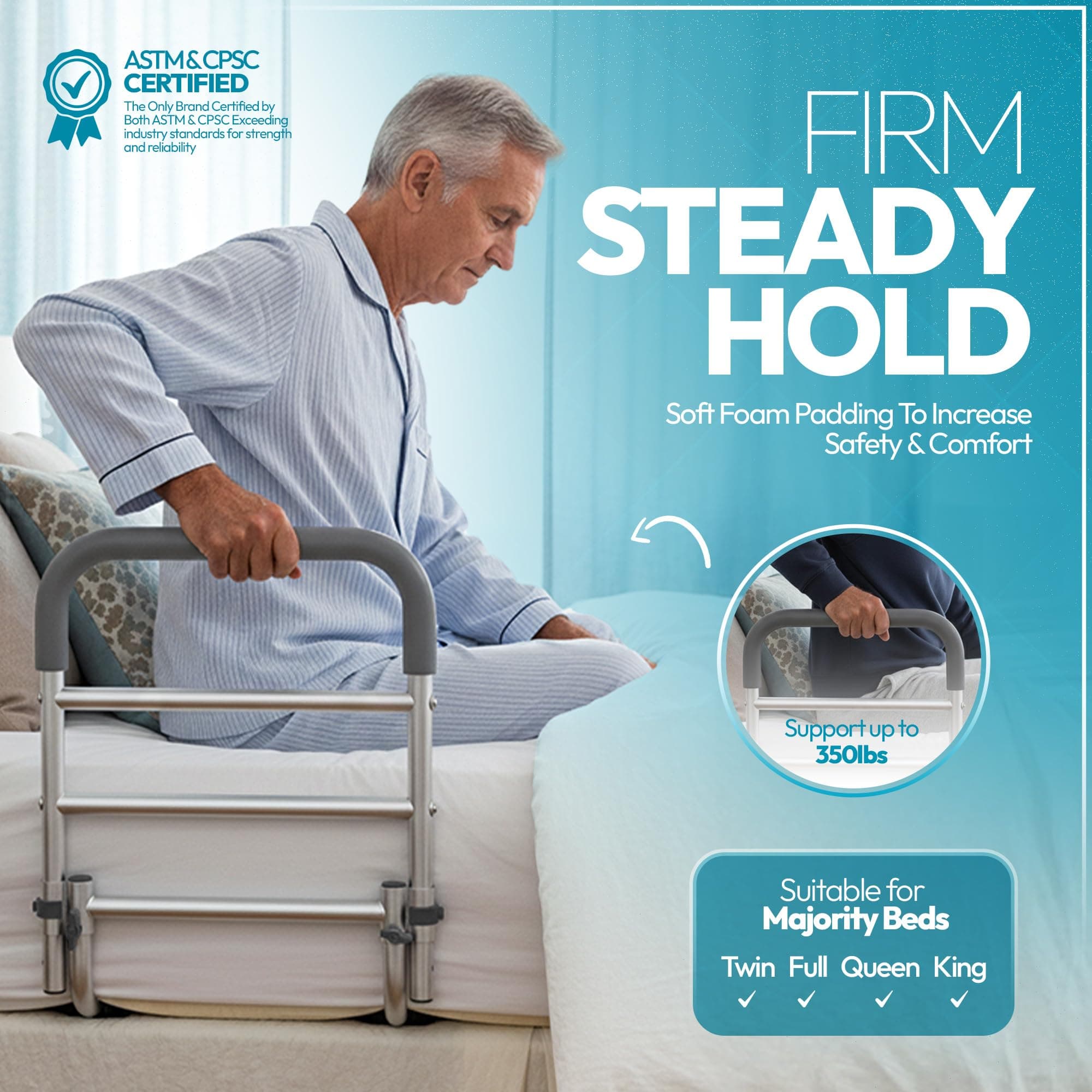 NEDA Bed Rails for Elderly Adults Safety | Medical Grabbers for Seniors & Safety - Thumbnail 3