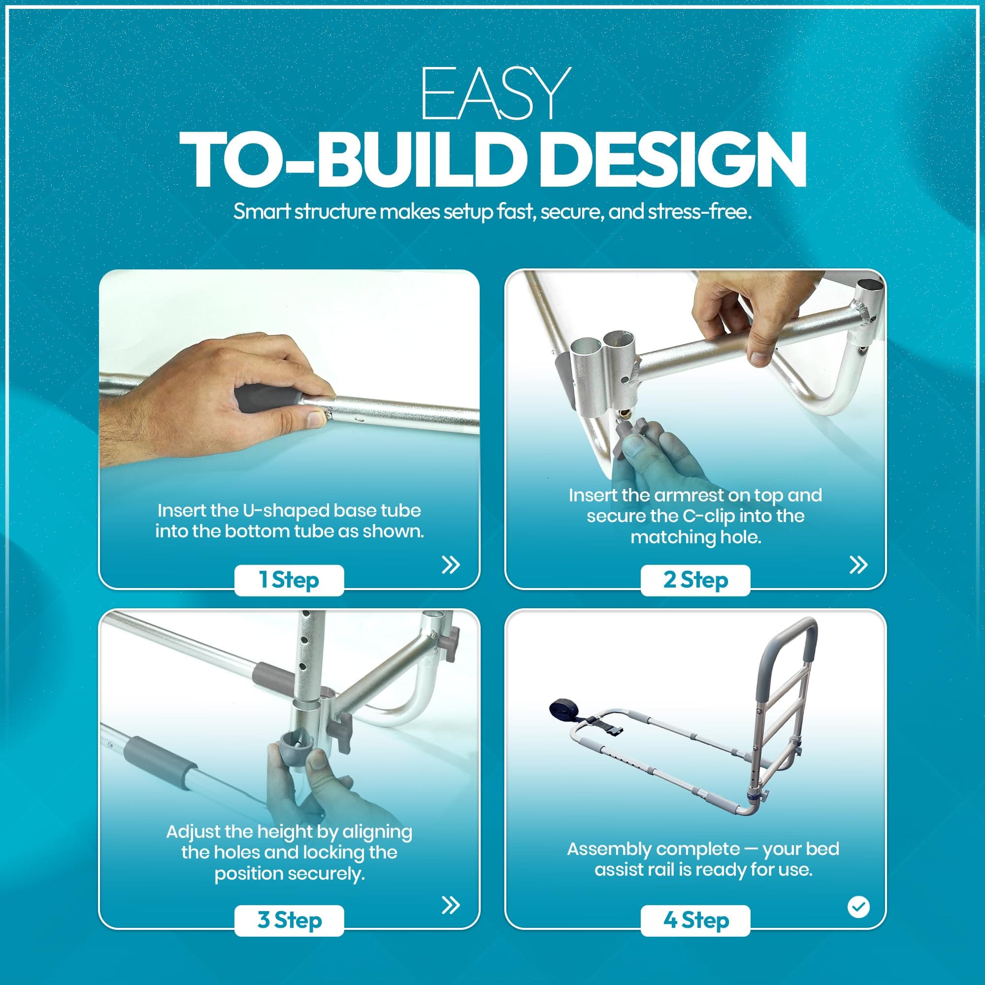 NEDA Bed Rails for Elderly Adults Safety | Medical Grabbers for Seniors & Safety - Thumbnail 5
