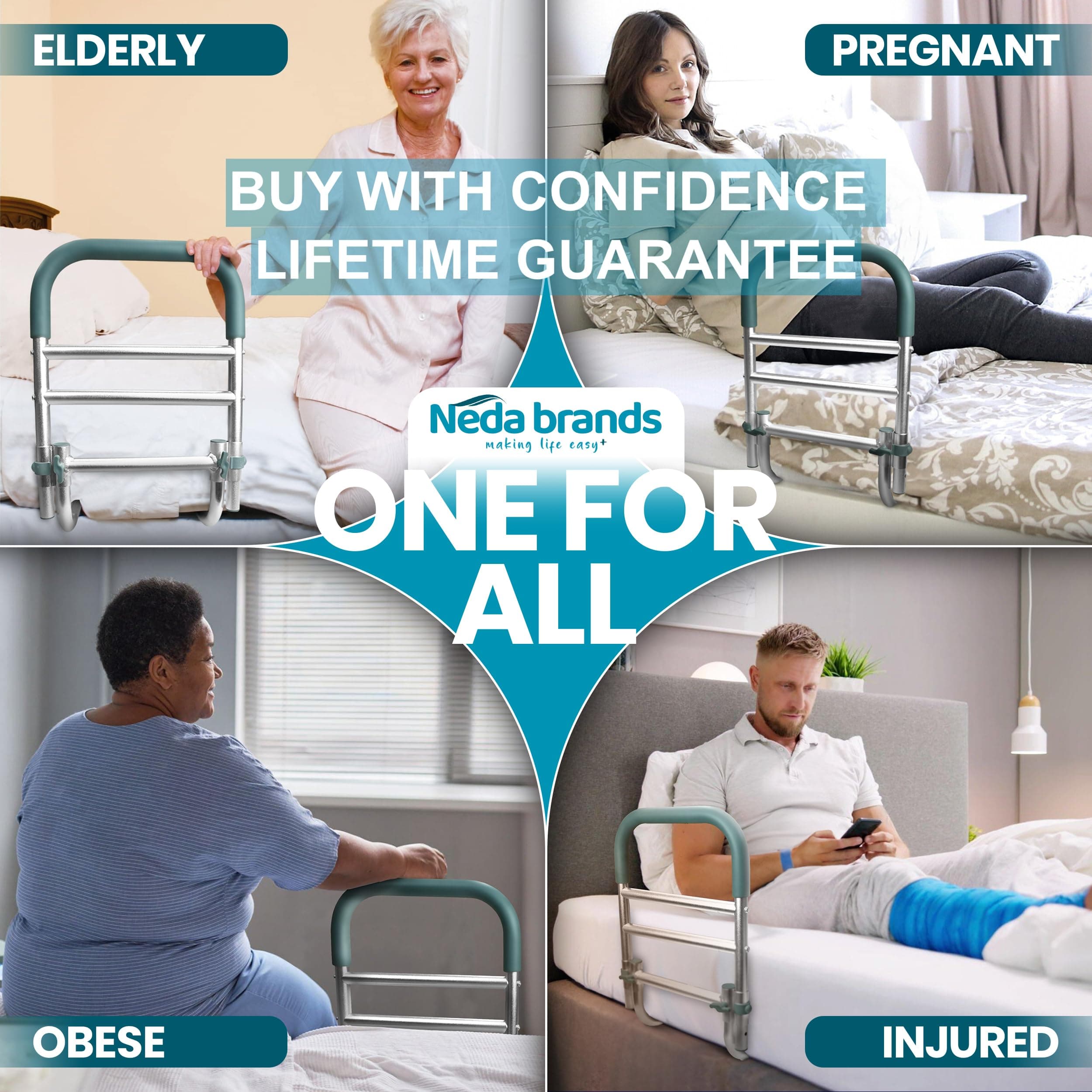NEDA Bed Rails for Elderly Adults Safety | Medical Grabbers for Seniors & Safety - Thumbnail 6