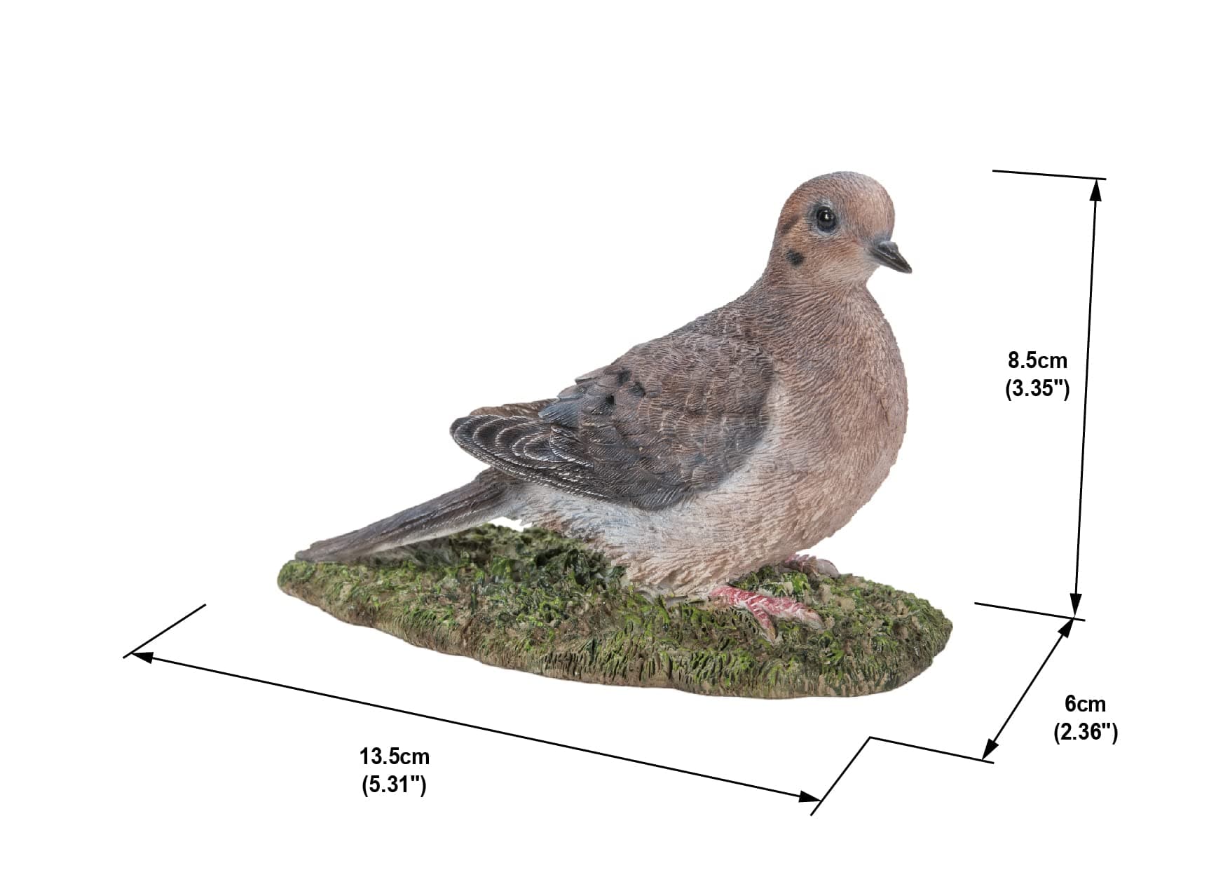 Hi-Line Gift Various Bird on Stump Statues (Mourning Dove), Multi Colors - Thumbnail 6