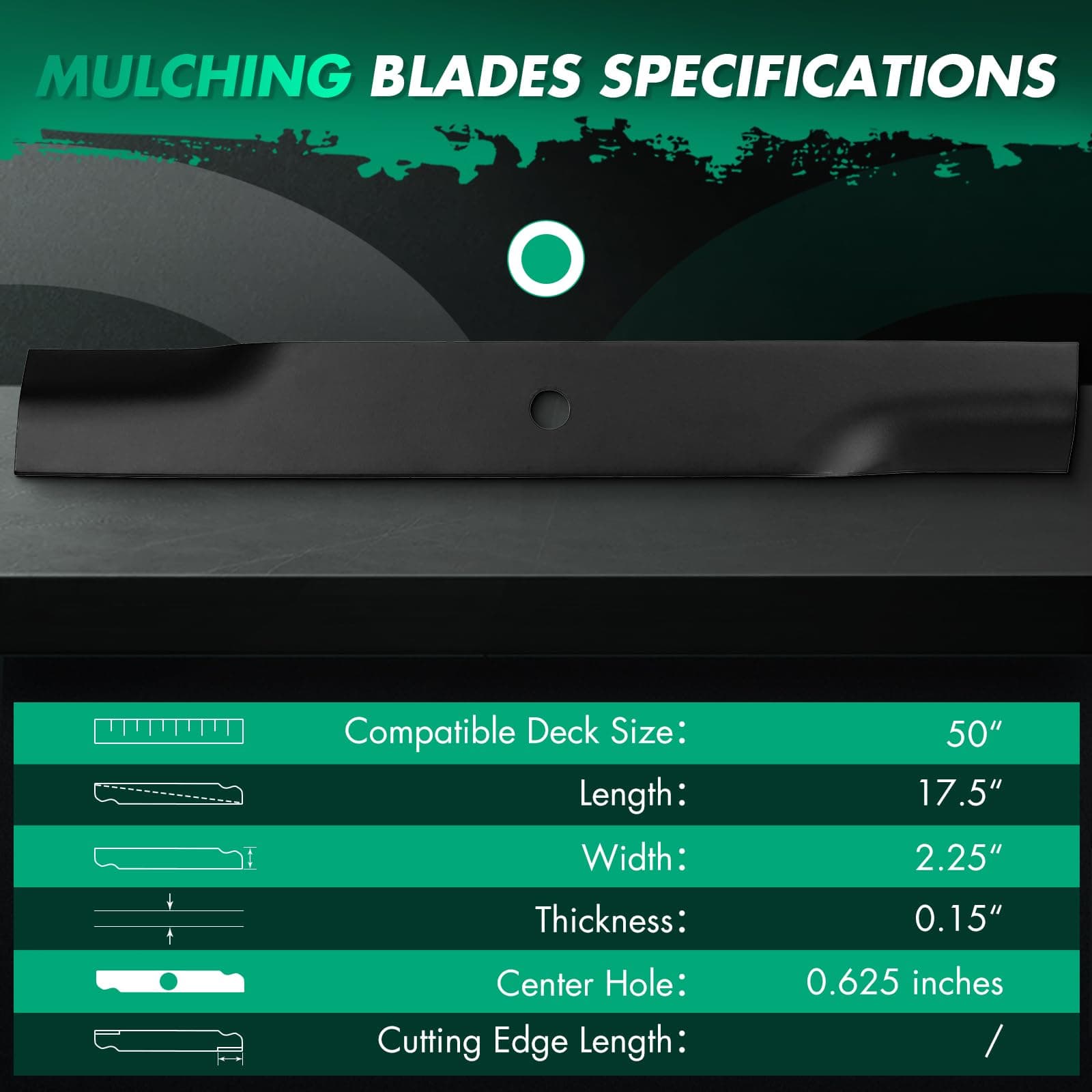 SCITOO 3 Pack Lawn Mower Blade, 50 inches Blades Compatible for Rotary 12273 for - Thumbnail 5