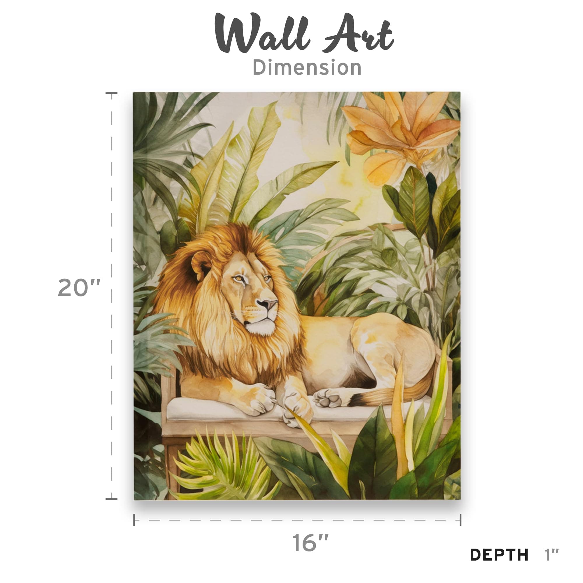 Madison Park Majestic Jungle Animal Canvas Lion Painting Wall Decor for Bedroom, - Thumbnail 5