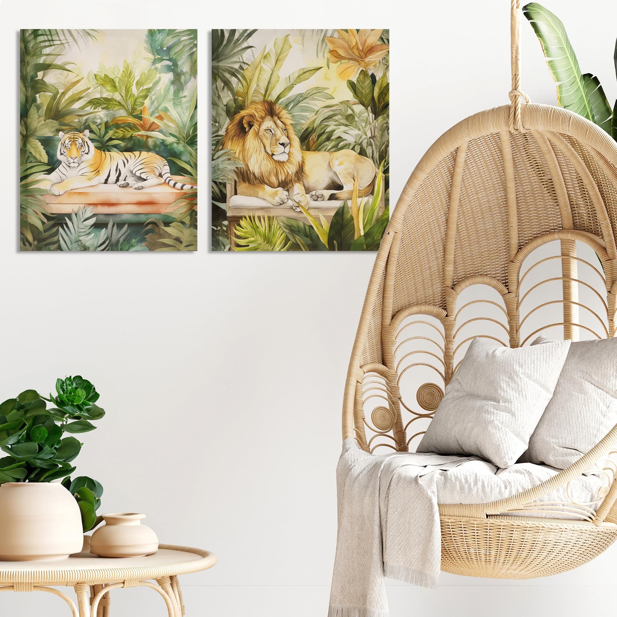 Madison Park Majestic Jungle Animal Canvas Lion Painting Wall Decor for Bedroom, - Thumbnail 6