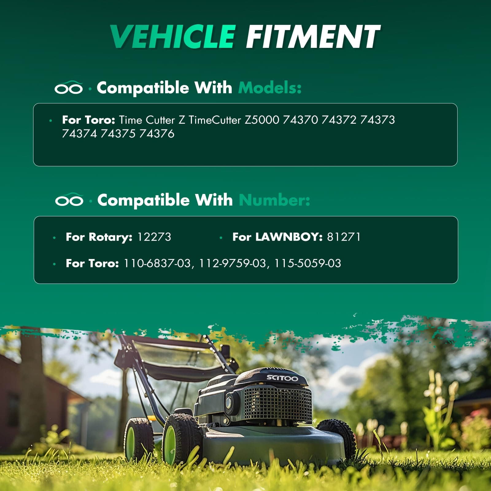 SCITOO 3 Pack Lawn Mower Blade, 50 inches Blades Compatible for Rotary 12273 for - Thumbnail 4