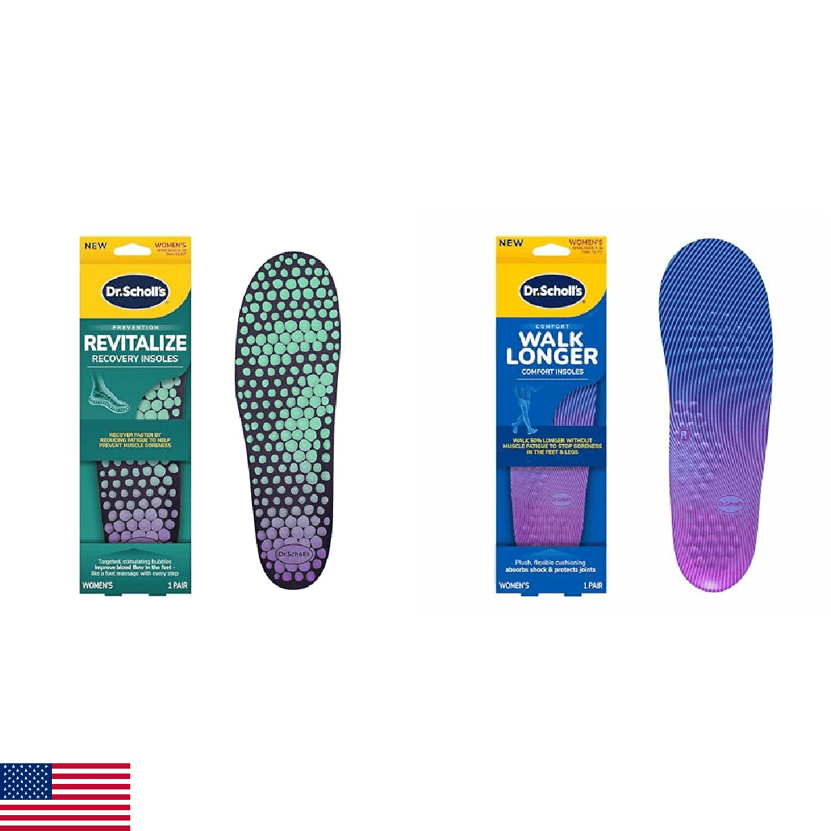 Dr. Scholl's Revitalize Recovery & Walk Longer Insoles, Women's Shoe Size 6-10, - Image 1