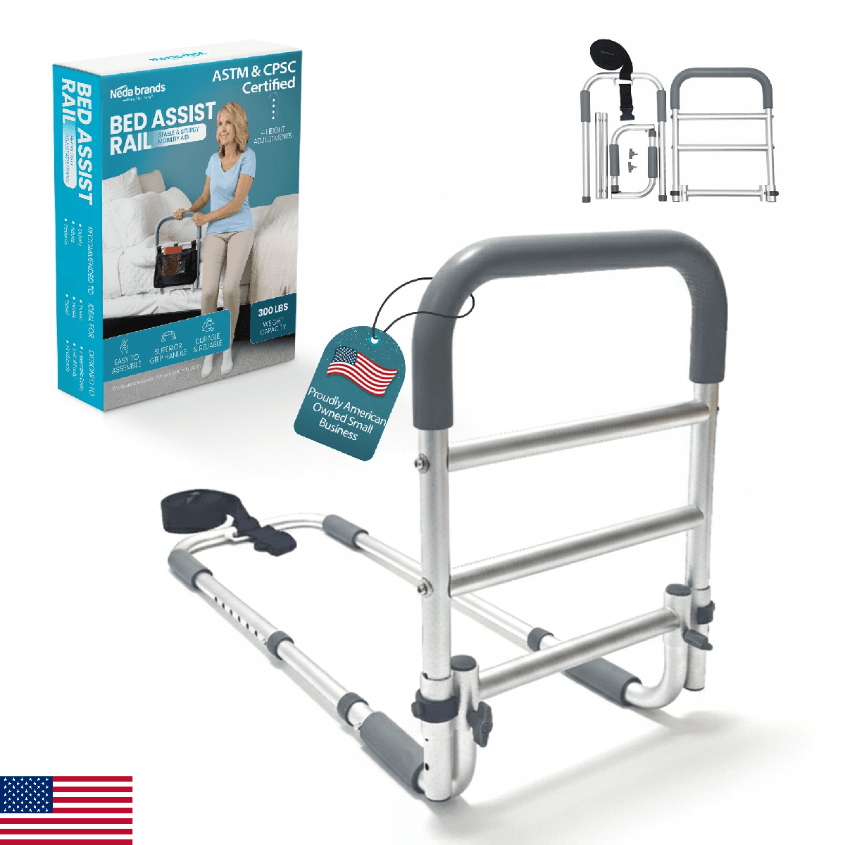 NEDA Bed Rails for Elderly Adults Safety | Medical Grabbers for Seniors & Safety - Image 1