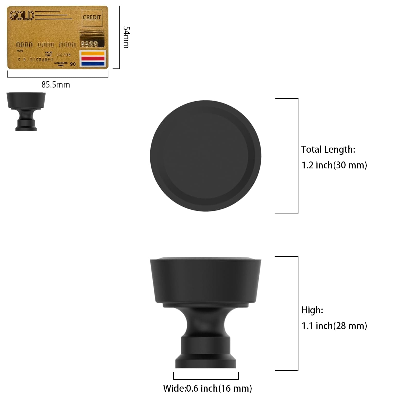 Amerdeco 10 Pack Matte Black Cabinet Knobs Single Hole Drawer Pulls Diameter Rou - Thumbnail 6