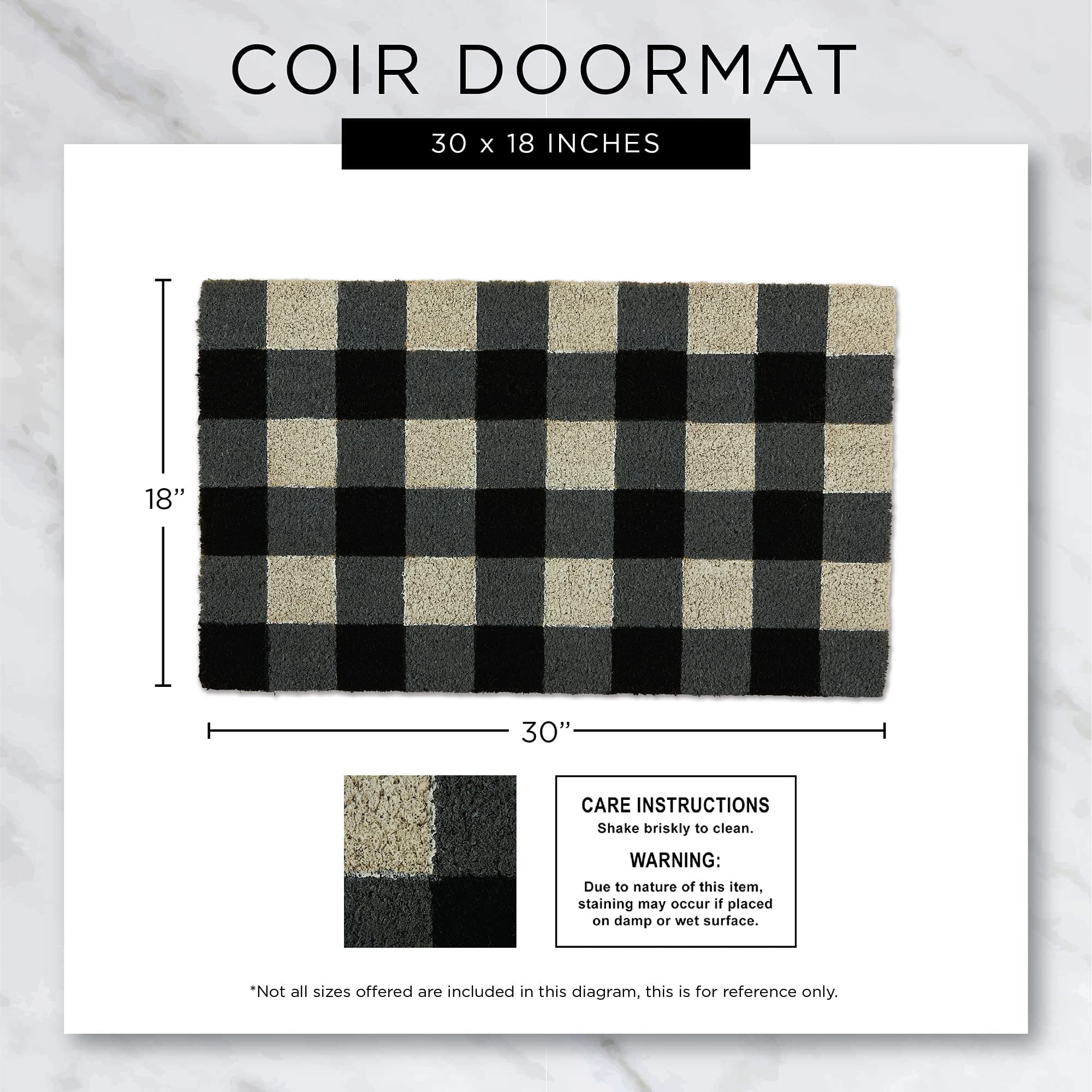 DII Natural Coir Geometric Modern Outdoor Door Mat, Front Porch Décor, 17x29, Ha - Thumbnail 3