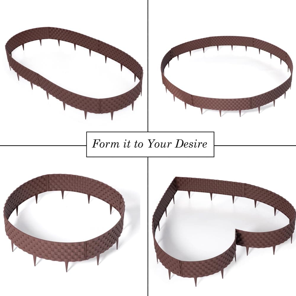 Set of 8 Pcs Decorative Rattan-Inspired Plastic Landscape Edging and Garden Fenc - Thumbnail 6