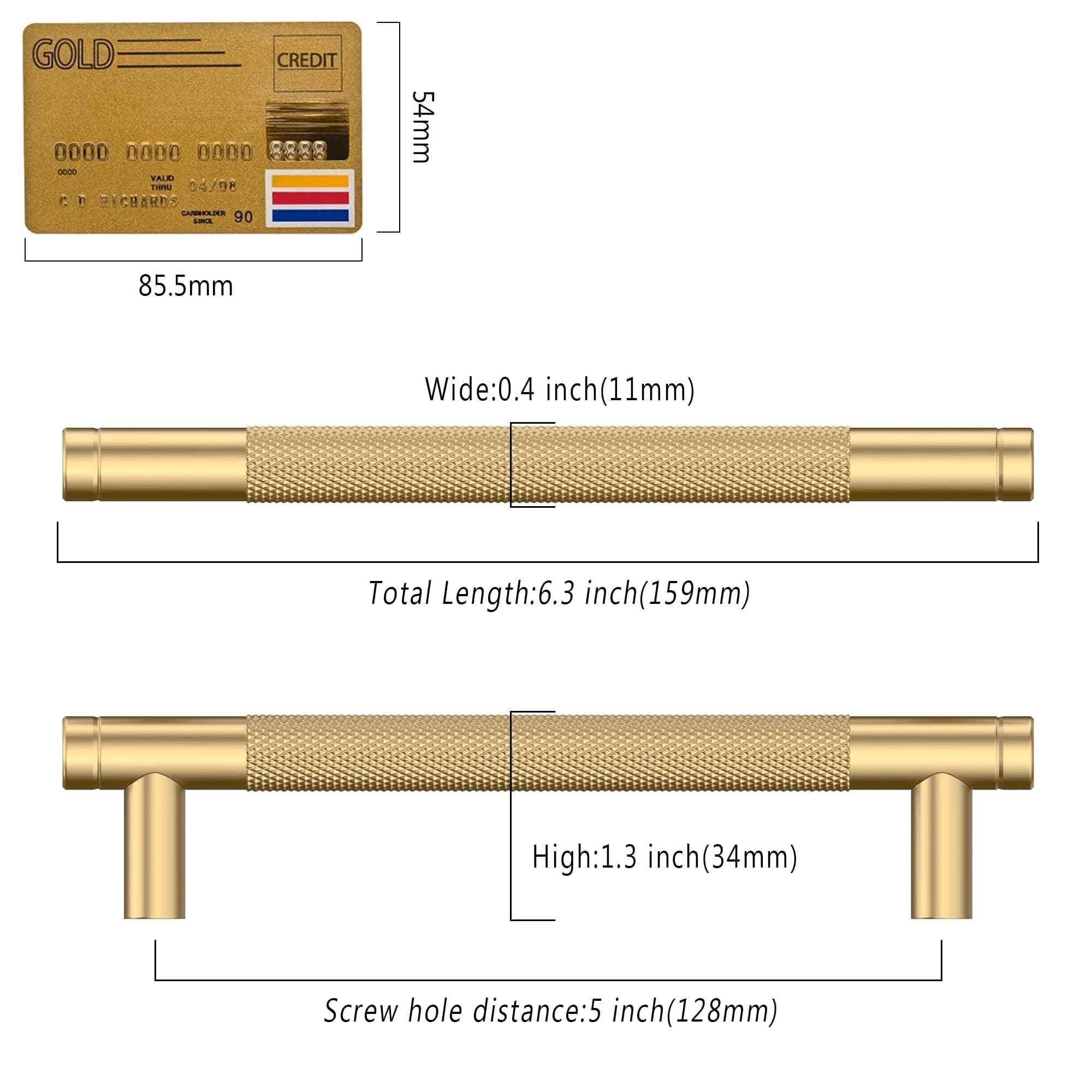 Coinkoly 10 Pack 5" Champagne Bronze Cabinet Pulls Kitchen Handles Drawer Hardwa - Thumbnail 2