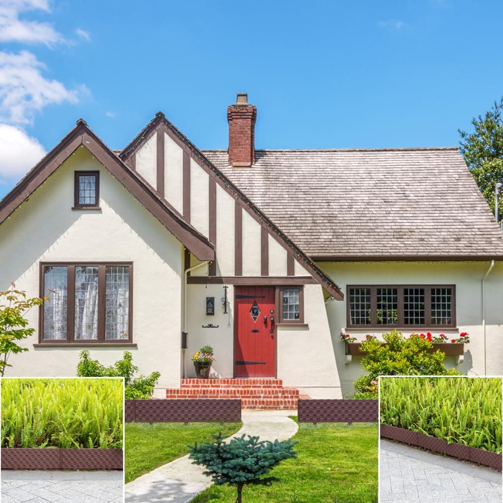 Set of 8 Pcs Decorative Rattan-Inspired Plastic Landscape Edging and Garden Fenc - Thumbnail 2