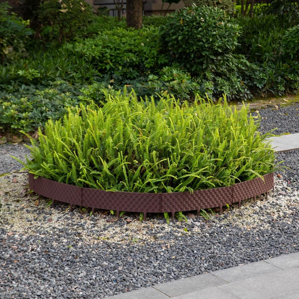 Set of 8 Pcs Decorative Rattan-Inspired Plastic Landscape Edging and Garden Fenc - Thumbnail 4