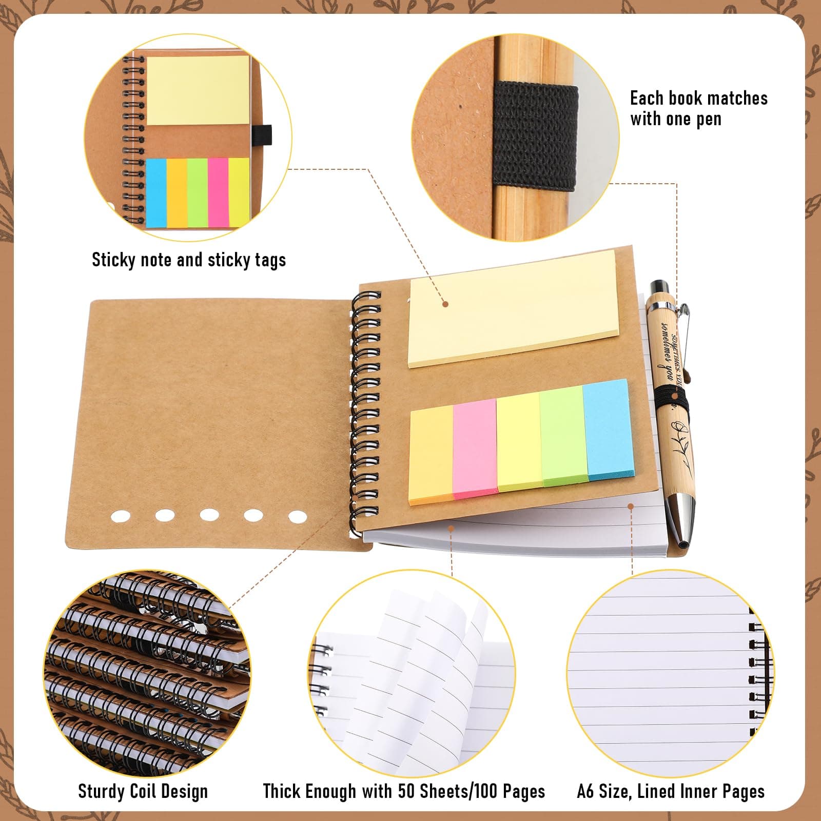 Watersay Valentines Employee Coworkers Gifts Bulk for Office Inspirational Noteb - Thumbnail 4