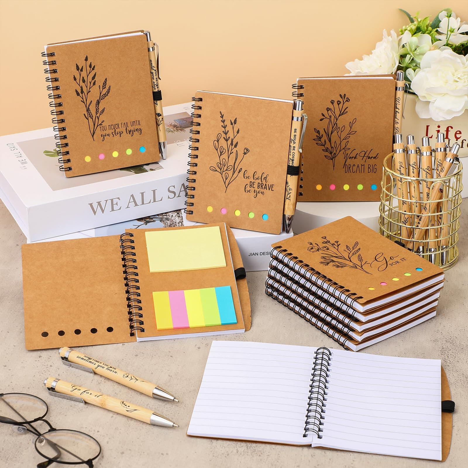 Watersay Valentines Employee Coworkers Gifts Bulk for Office Inspirational Noteb - Thumbnail 6