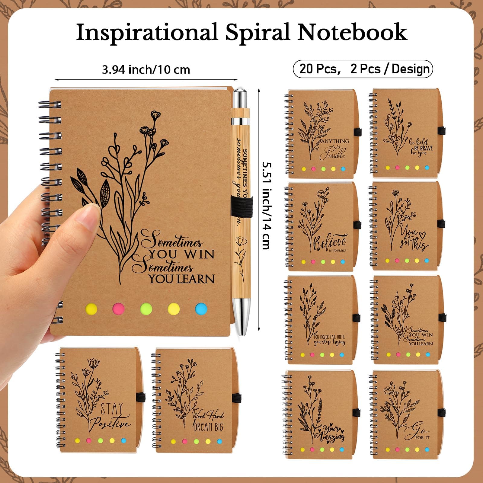 Watersay Valentines Employee Coworkers Gifts Bulk for Office Inspirational Noteb - Thumbnail 2