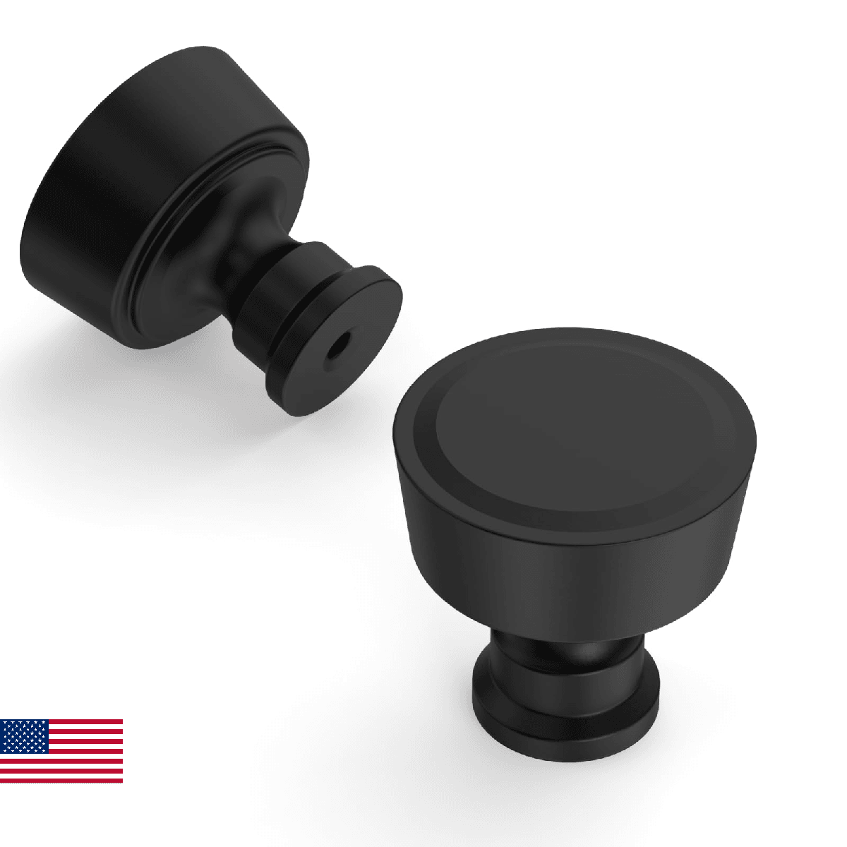Amerdeco 10 Pack Matte Black Cabinet Knobs Single Hole Drawer Pulls Diameter Rou - Image 1