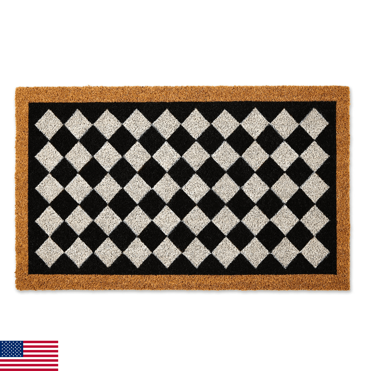 DII Natural Coir Geometric Modern Outdoor Door Mat, Front Porch Décor, 17x29, Ha - Image 1