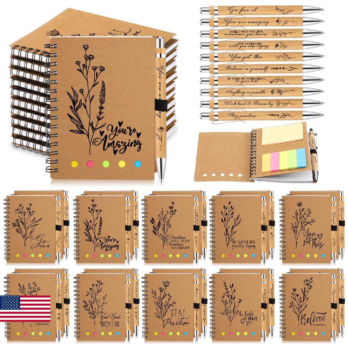 Watersay Valentines Employee Coworkers Gifts Bulk for Office Inspirational Noteb - Image 1