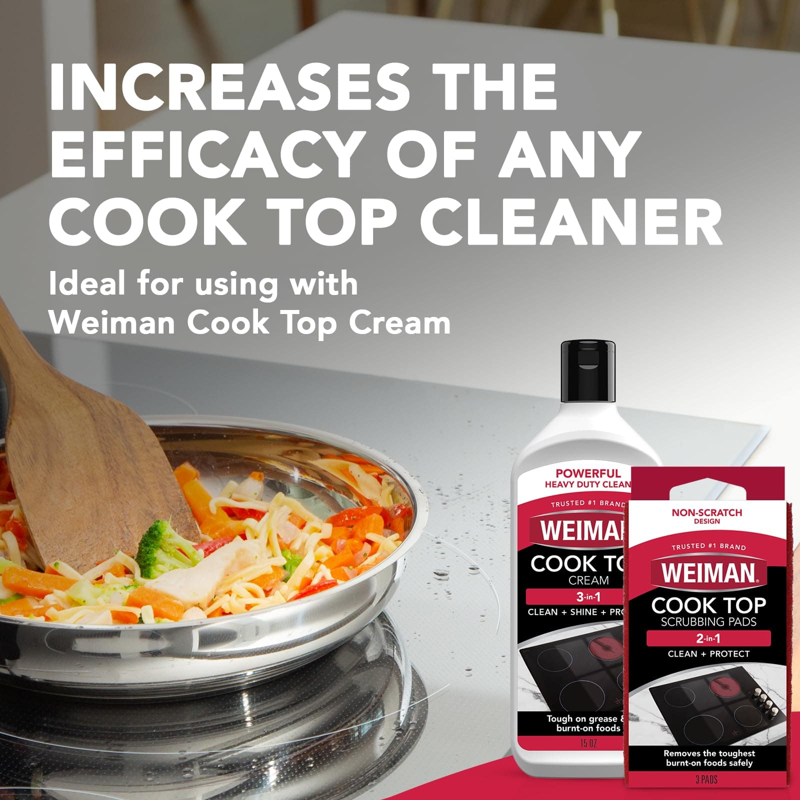 Weiman Cook Top Scrubbing Pads 3 Count 6 Per Case - Thumbnail 3