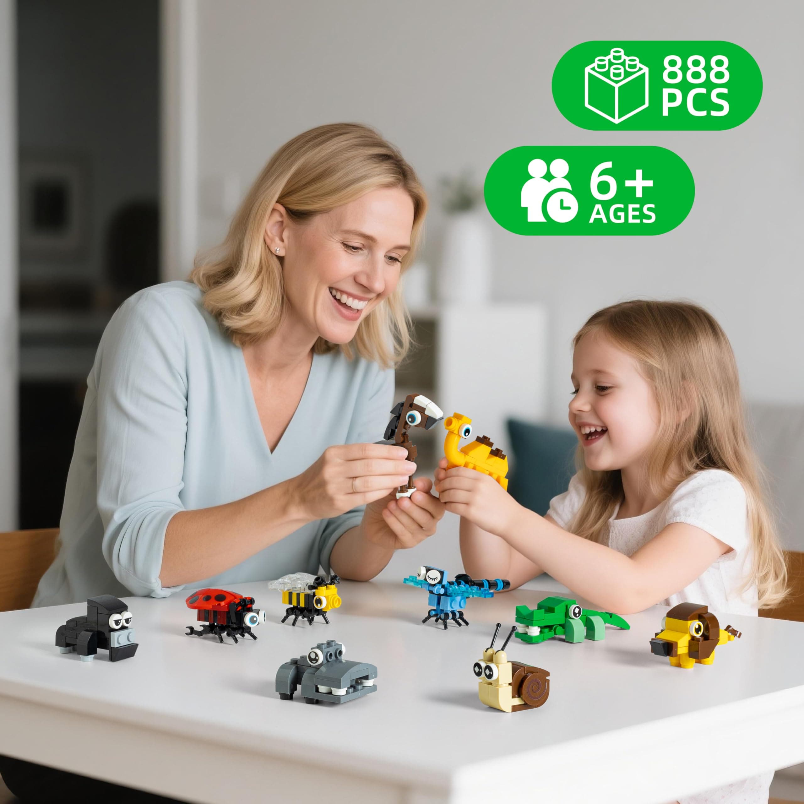 WuNian 30 Packs Party Favors for Kids, 888 PCS Animal Building Blocks Mini Sets - Thumbnail 3