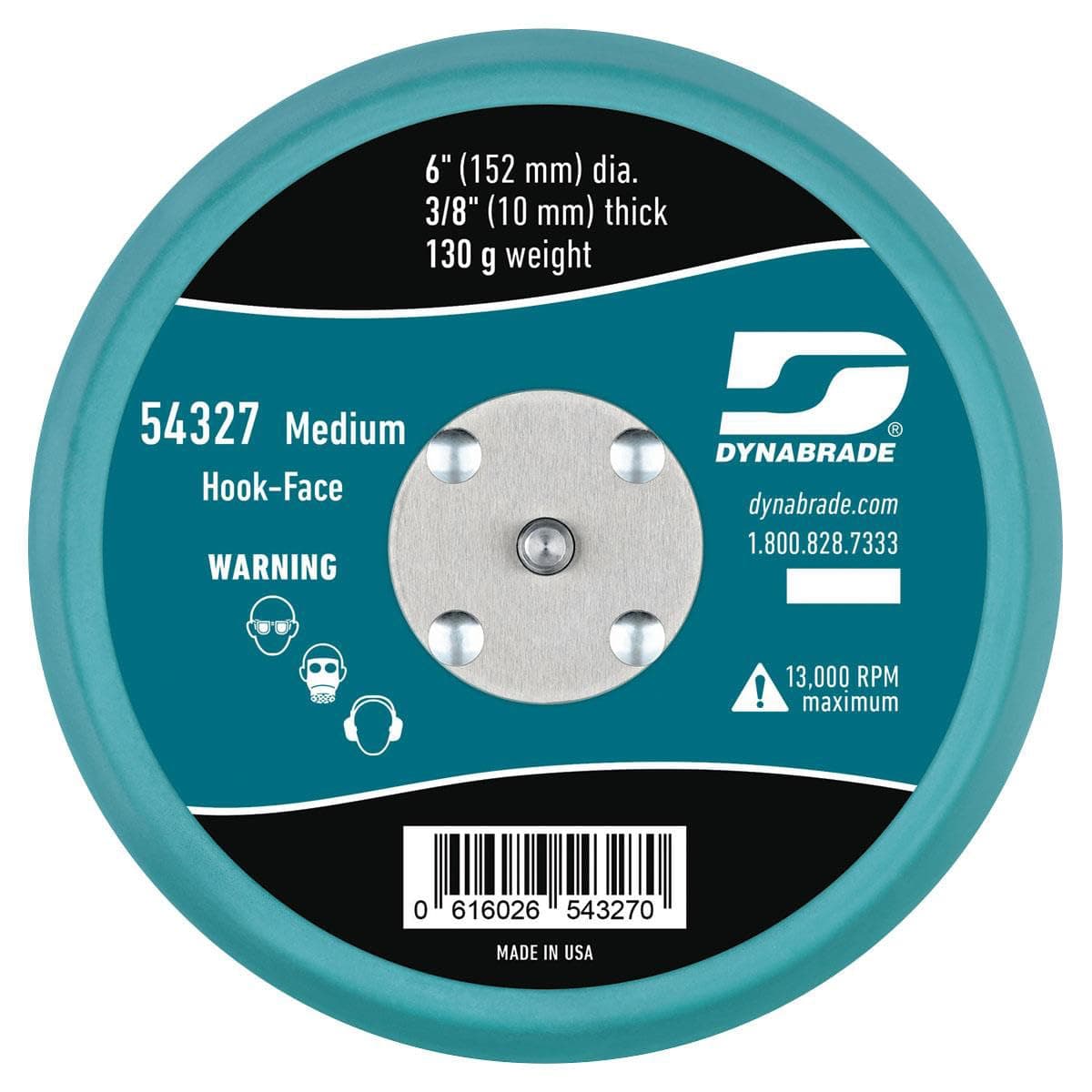 Dynabrade (54327) 6" (152 mm) Diameter Hook-Face Non-Vacuum Sanding Disc Pad, Sh - Thumbnail 2