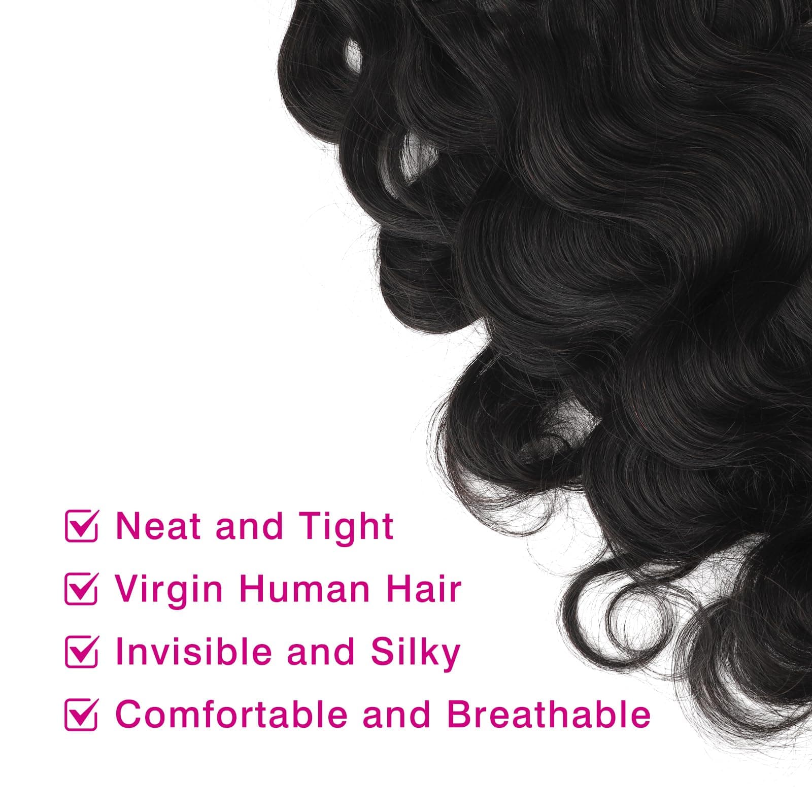 ABH AMAZINGBEAUTY HAIR Body Wave Clip ins Human Hair Wavy Clip in Hair Extension - Thumbnail 7